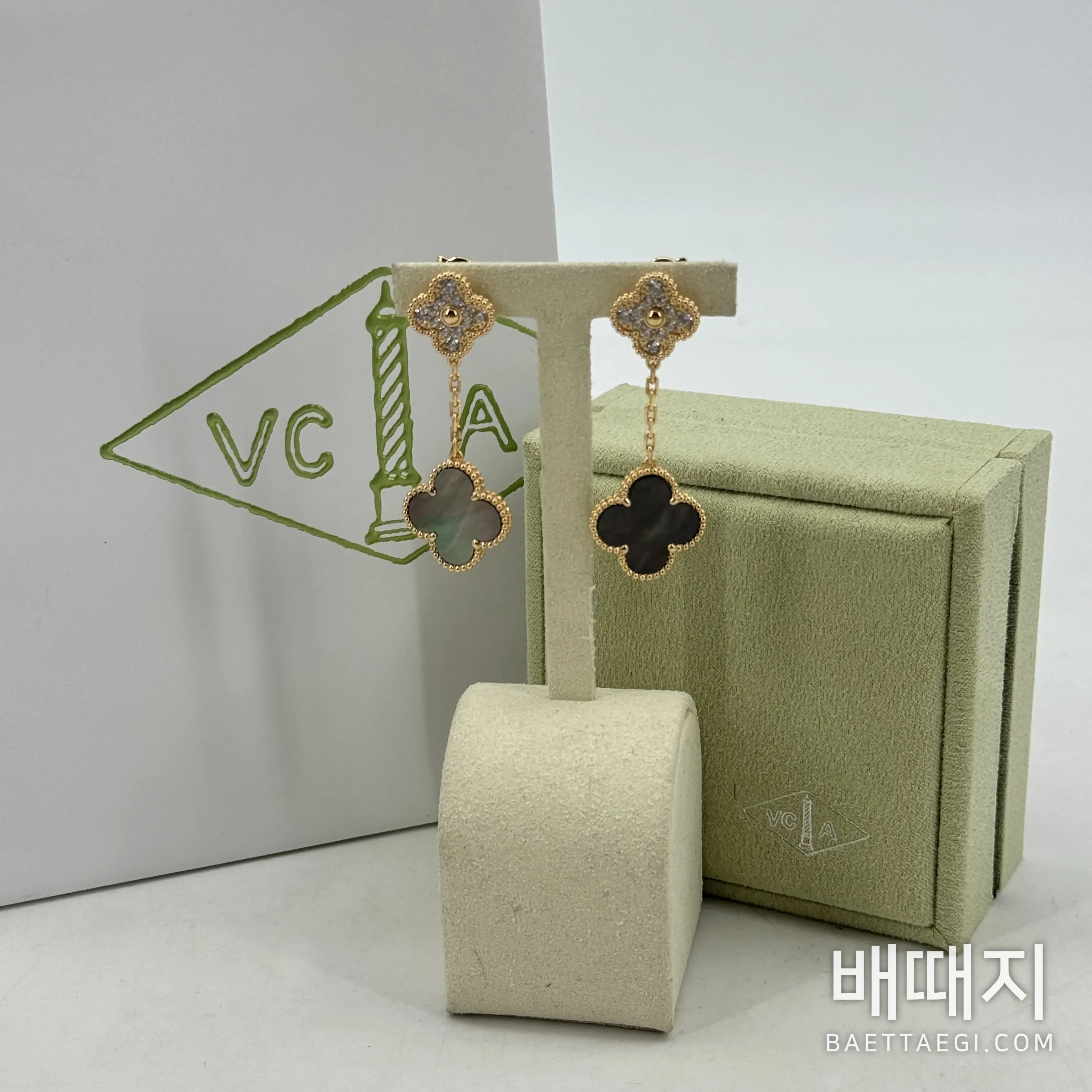 반클리프앤아펠 매직 알함브라 더블 포리프 클로버 다이아몬드 귀걸이 178558 검수사진 2