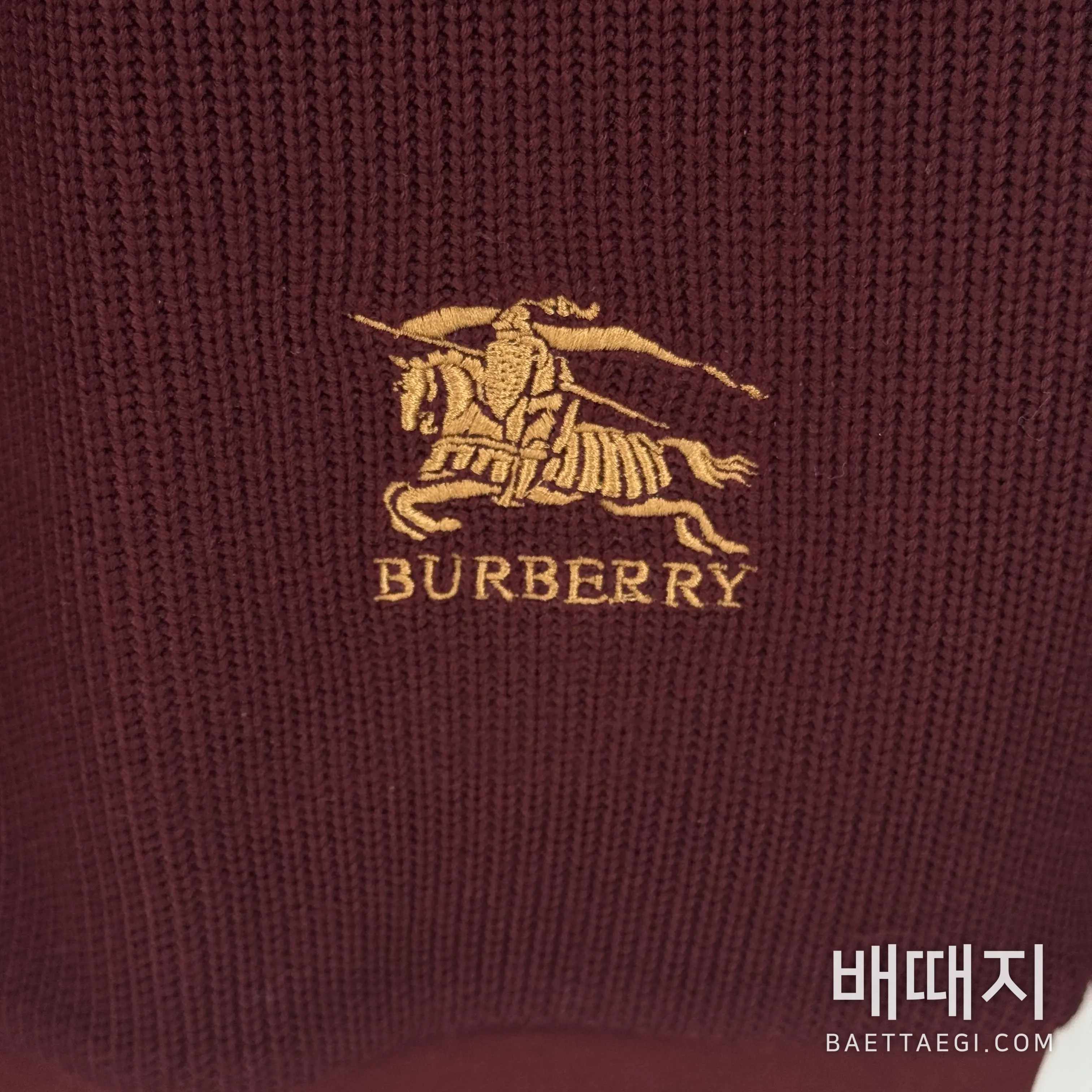 버버리 남성 체크 자수 패치워크 니트 151307 검수사진 2