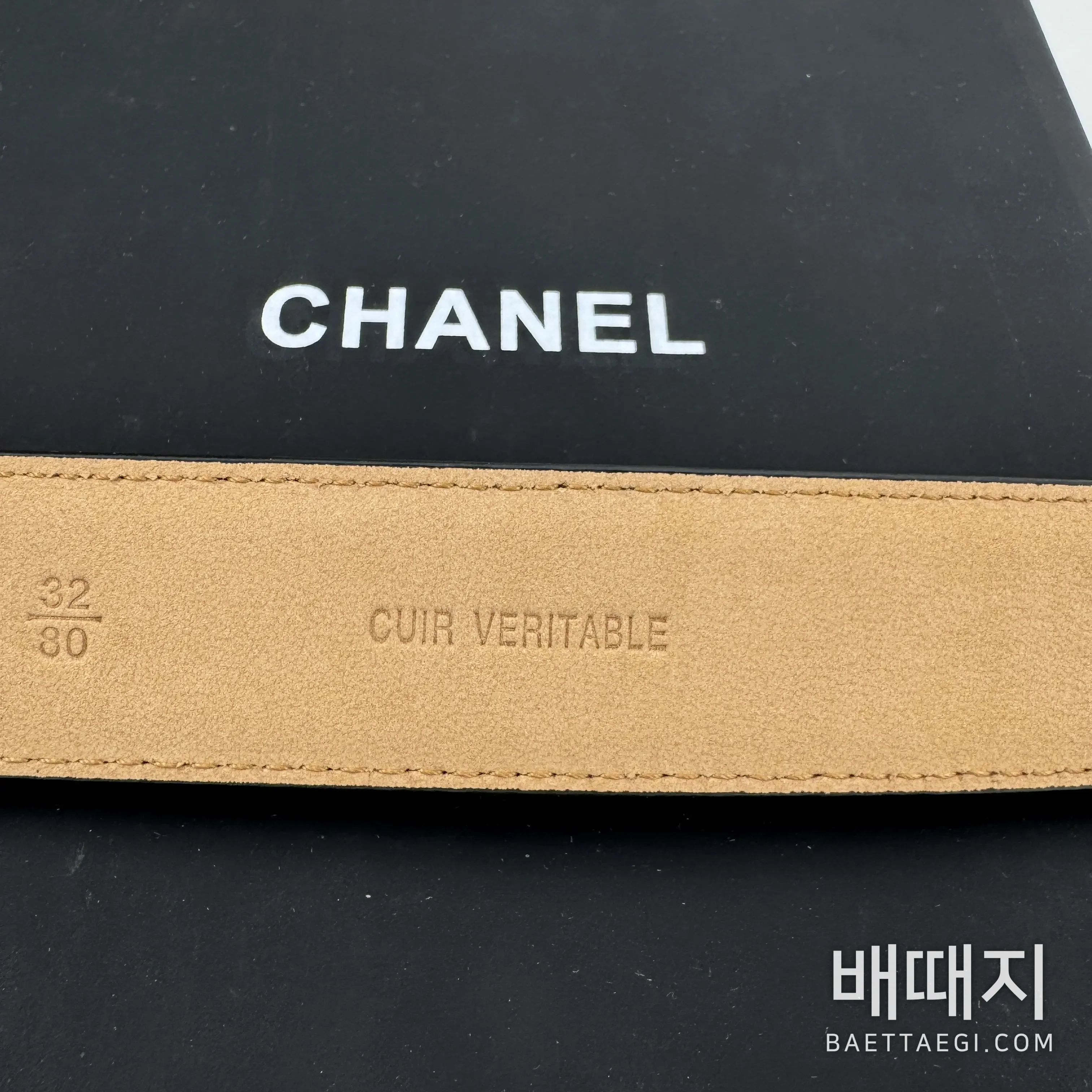 샤넬 크로커다일 패턴 가죽 벨트 30mm 177235 검수사진 7