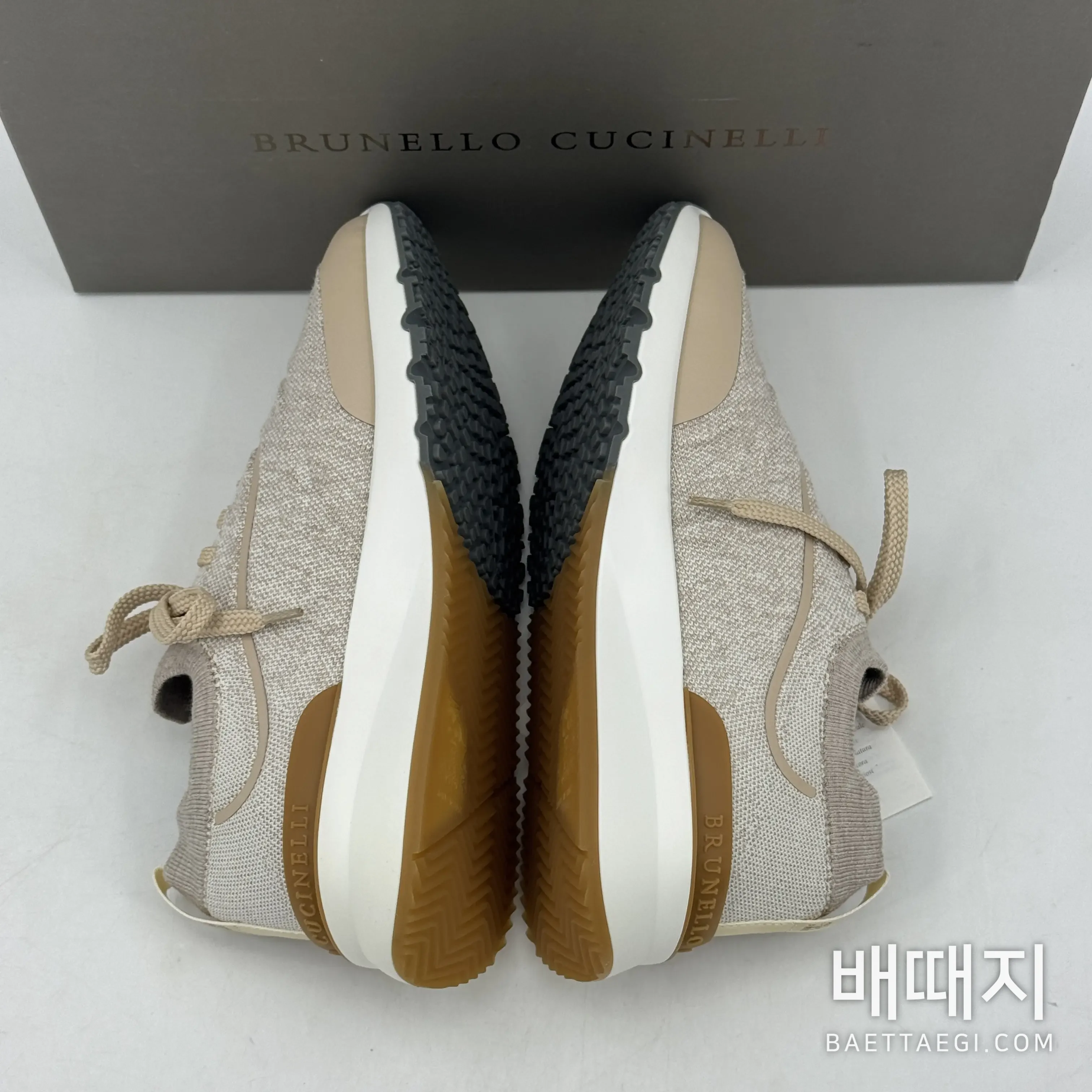 브루넬로쿠치넬리 스니커즈 남성 살구색 코튼 CT073-20 검수사진 7