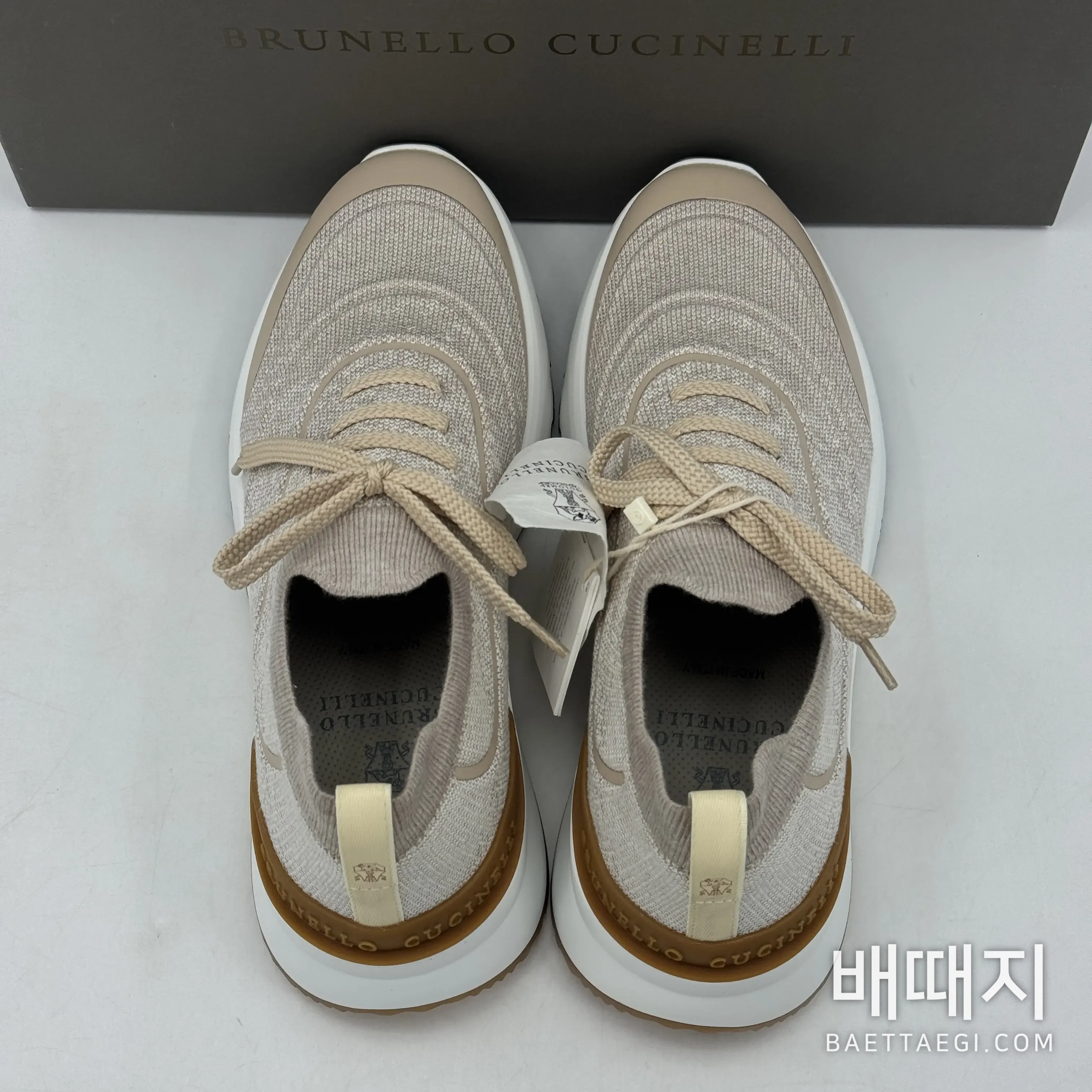 브루넬로쿠치넬리 스니커즈 남성 살구색 코튼 CT073-20 검수사진 7