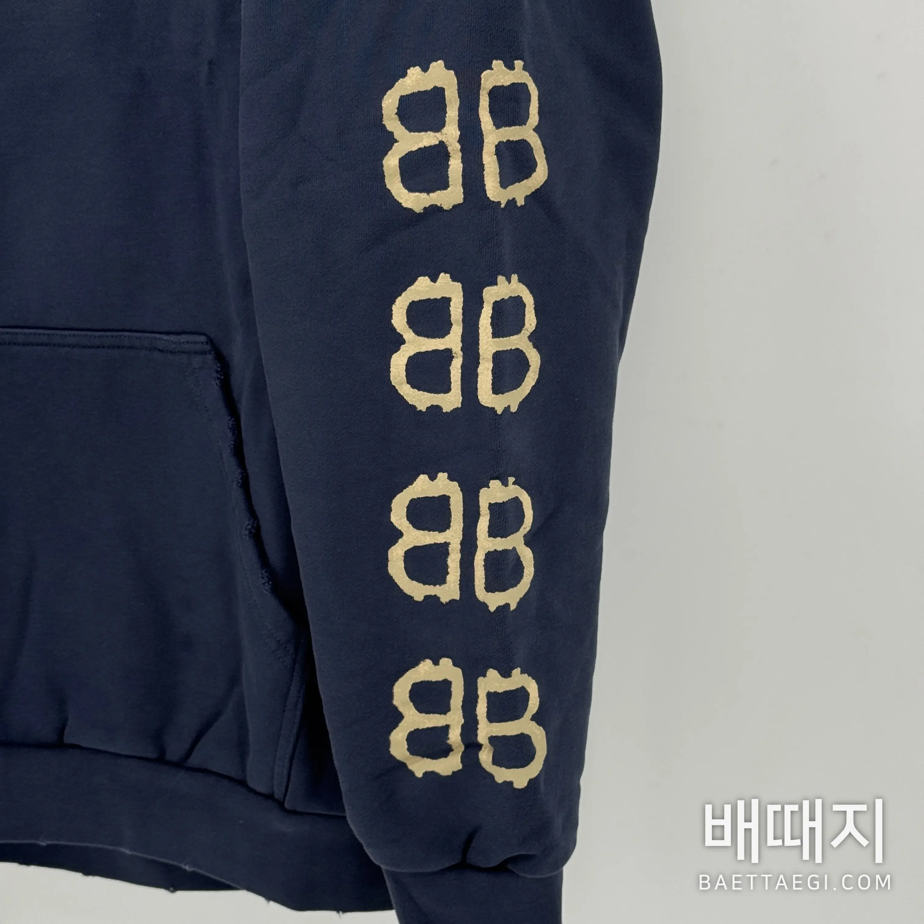 발렌시아가 비트코인 더블B 블루 남성 후드 198510 검수사진 7