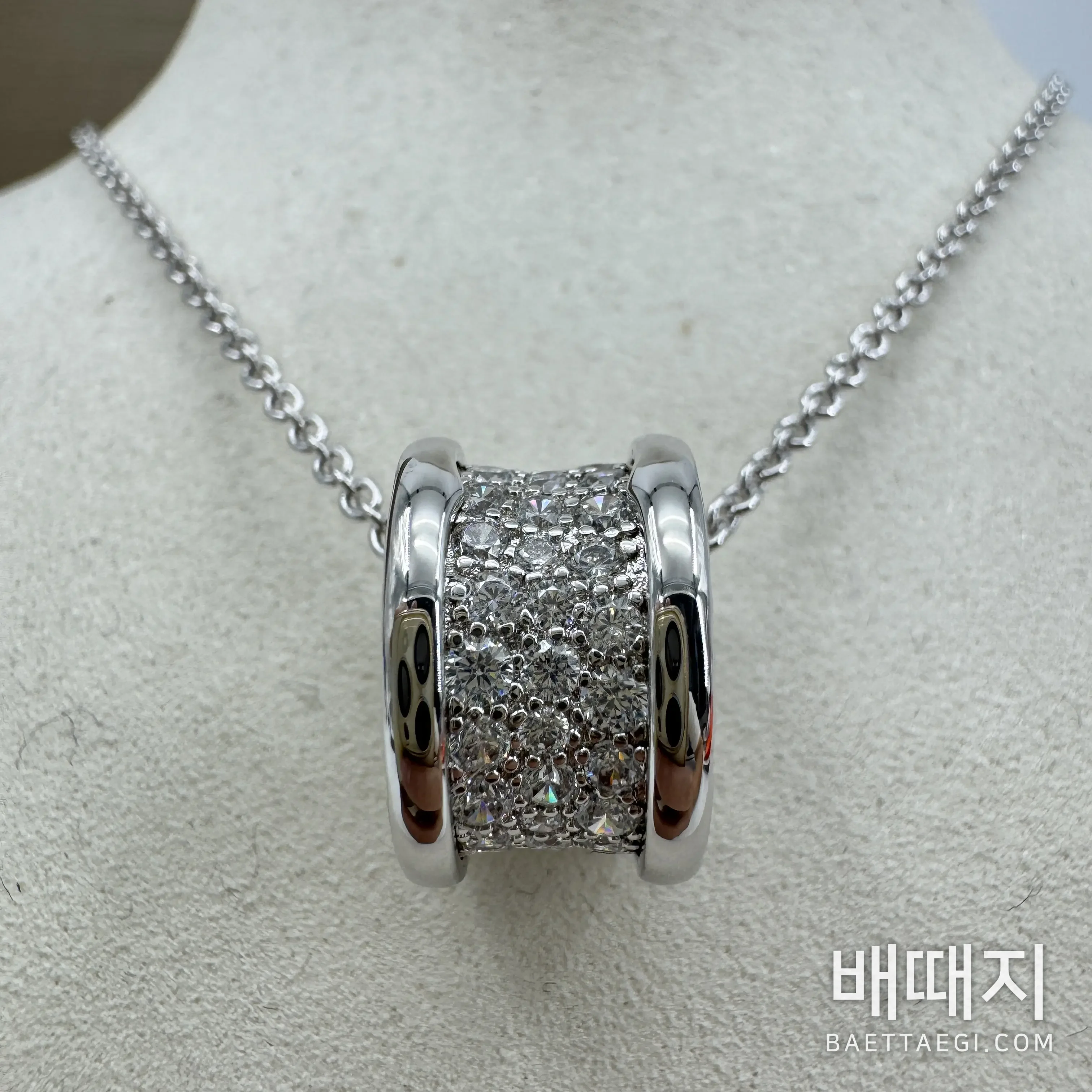불가리 B.zero 1 풀 다이아몬드 원통형 목걸이 178596 검수사진 4