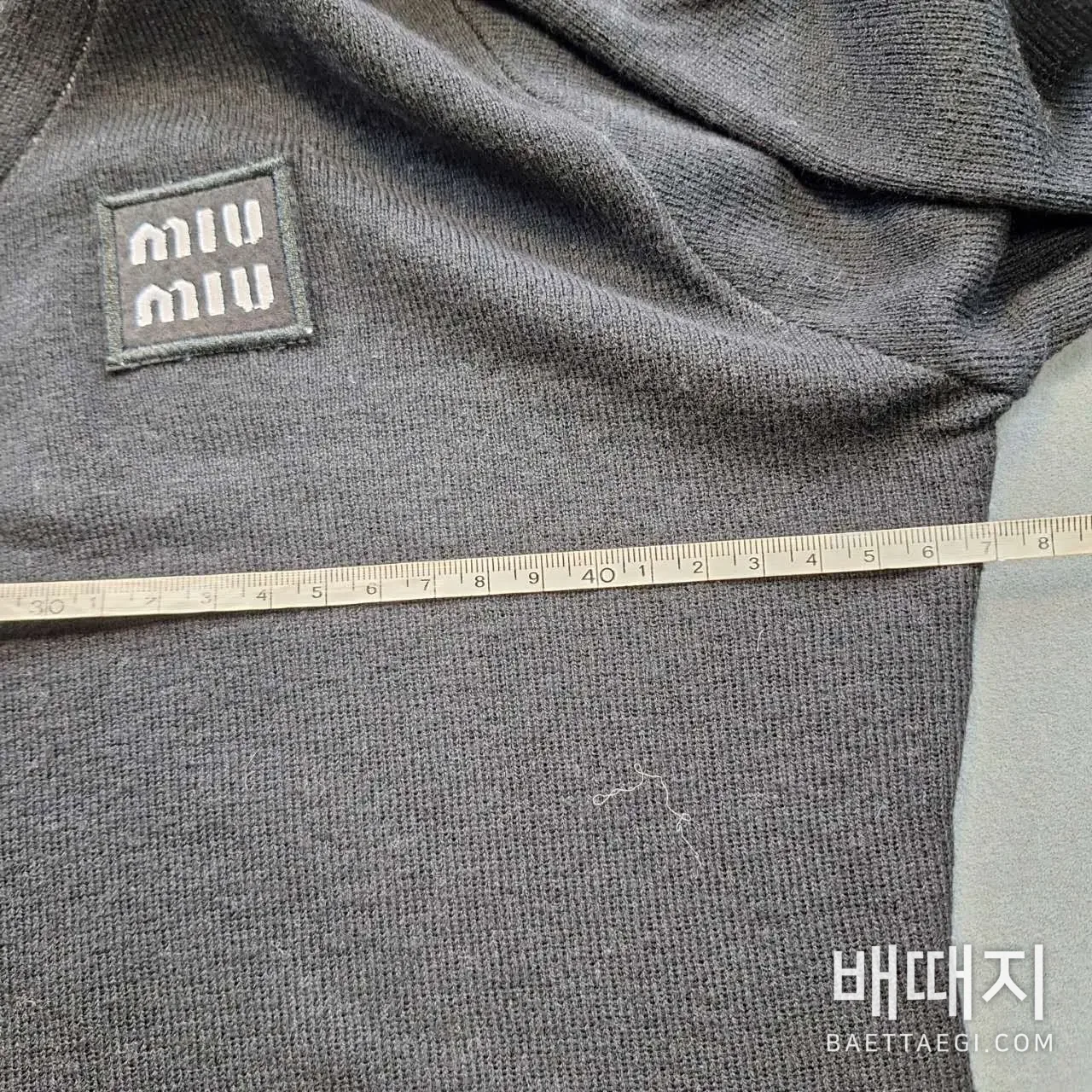 미우미우 컬러 블록 라펠 울 니트 가디건 154665 검수사진 7