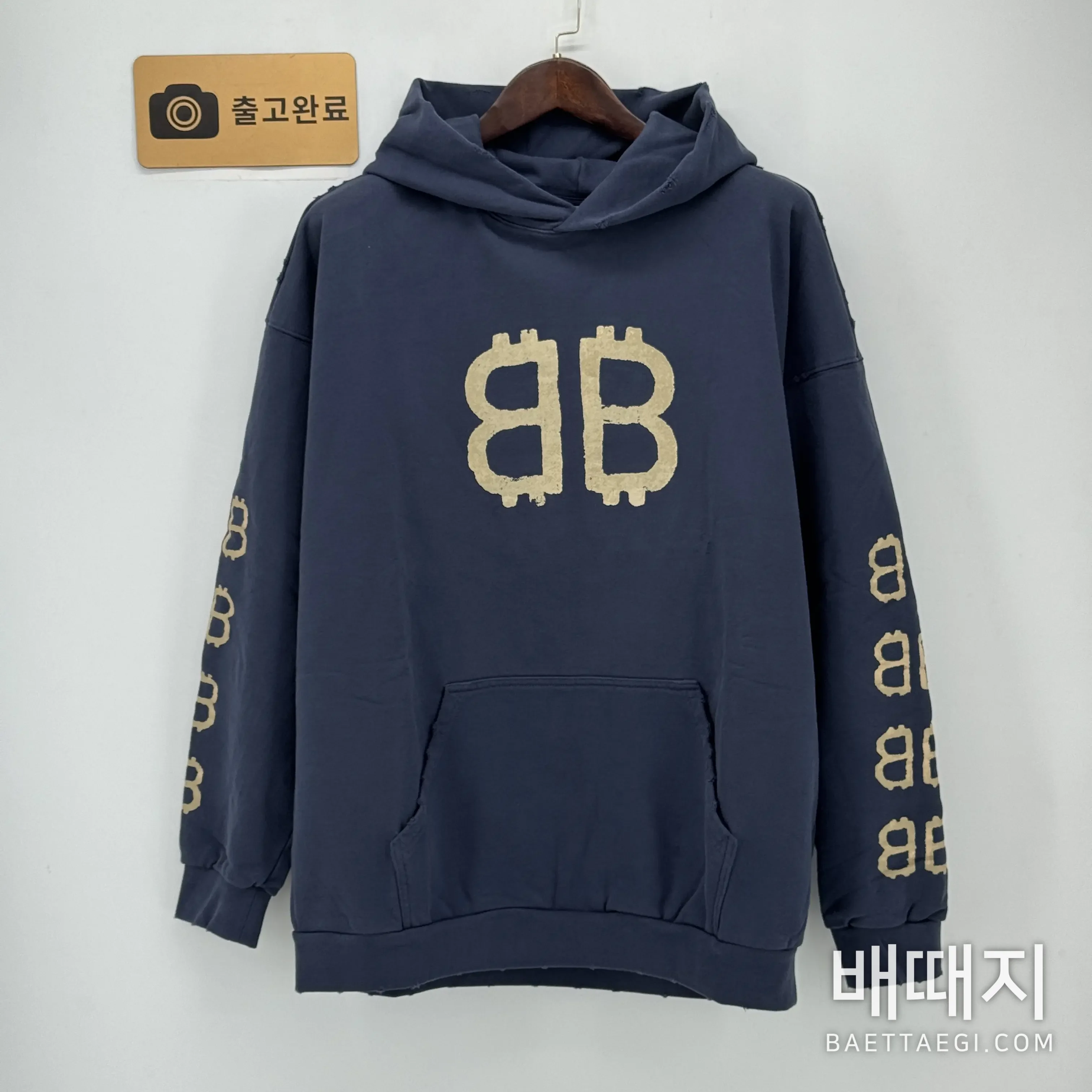 발렌시아가 비트코인 더블B 블루 남성 후드 198510 검수사진 1