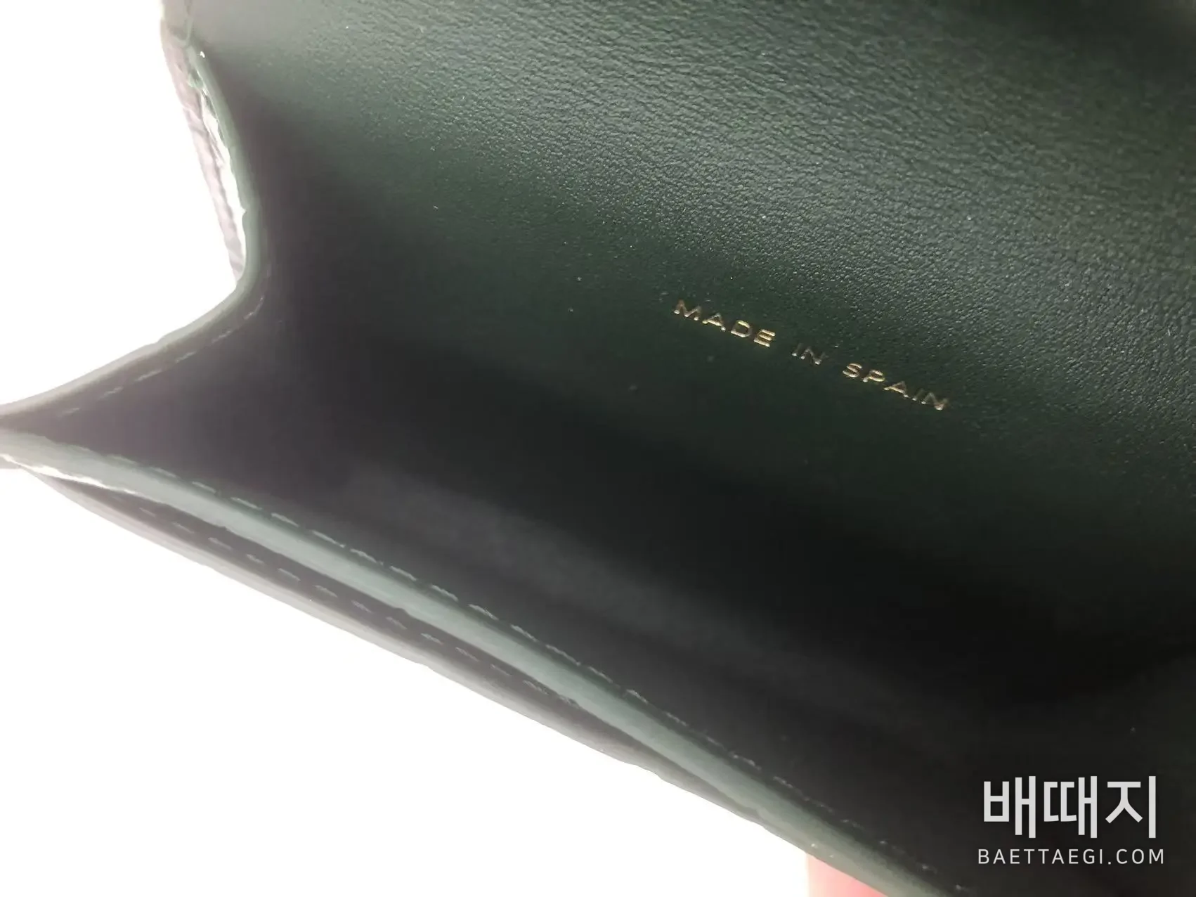 샤넬 그린 크로코다일 카드홀더 지갑 150005 검수사진 4