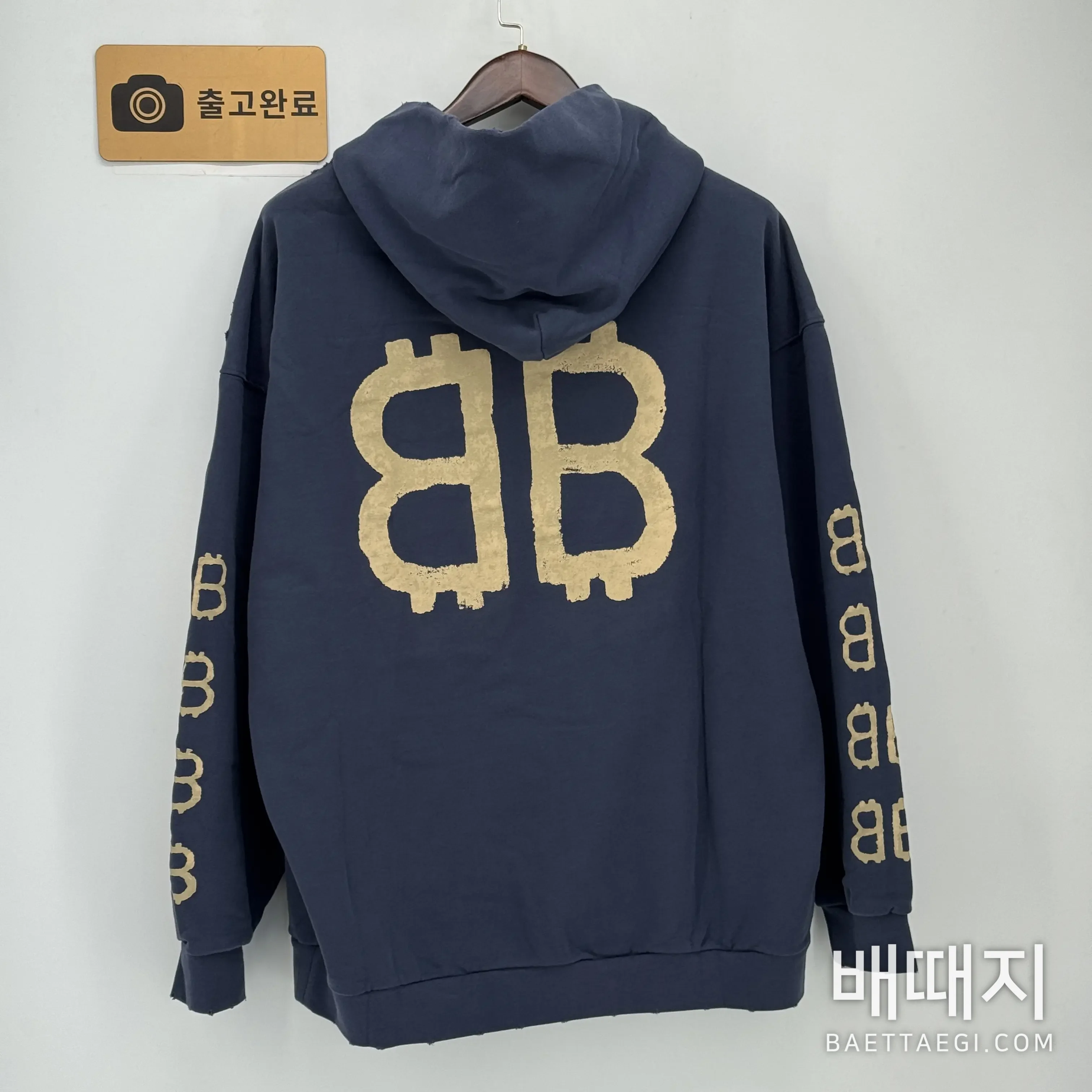 발렌시아가 비트코인 더블B 블루 남성 후드 198510 검수사진 2