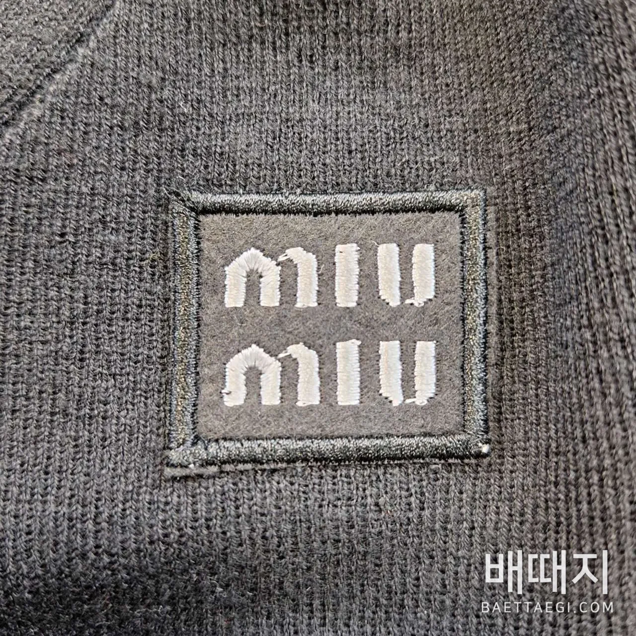 미우미우 컬러 블록 라펠 울 니트 가디건 154665 검수사진 4