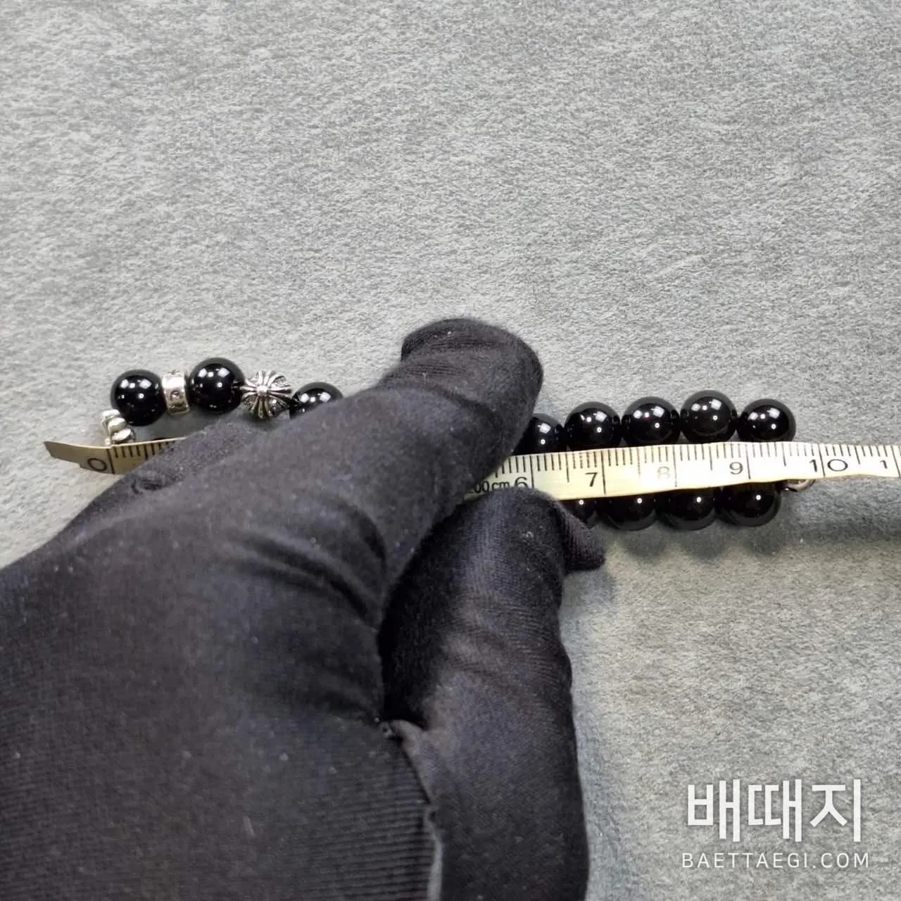 크롬하츠 블랙 아게이트 스털링 실버 비즈 팔찌 107529 검수사진 7