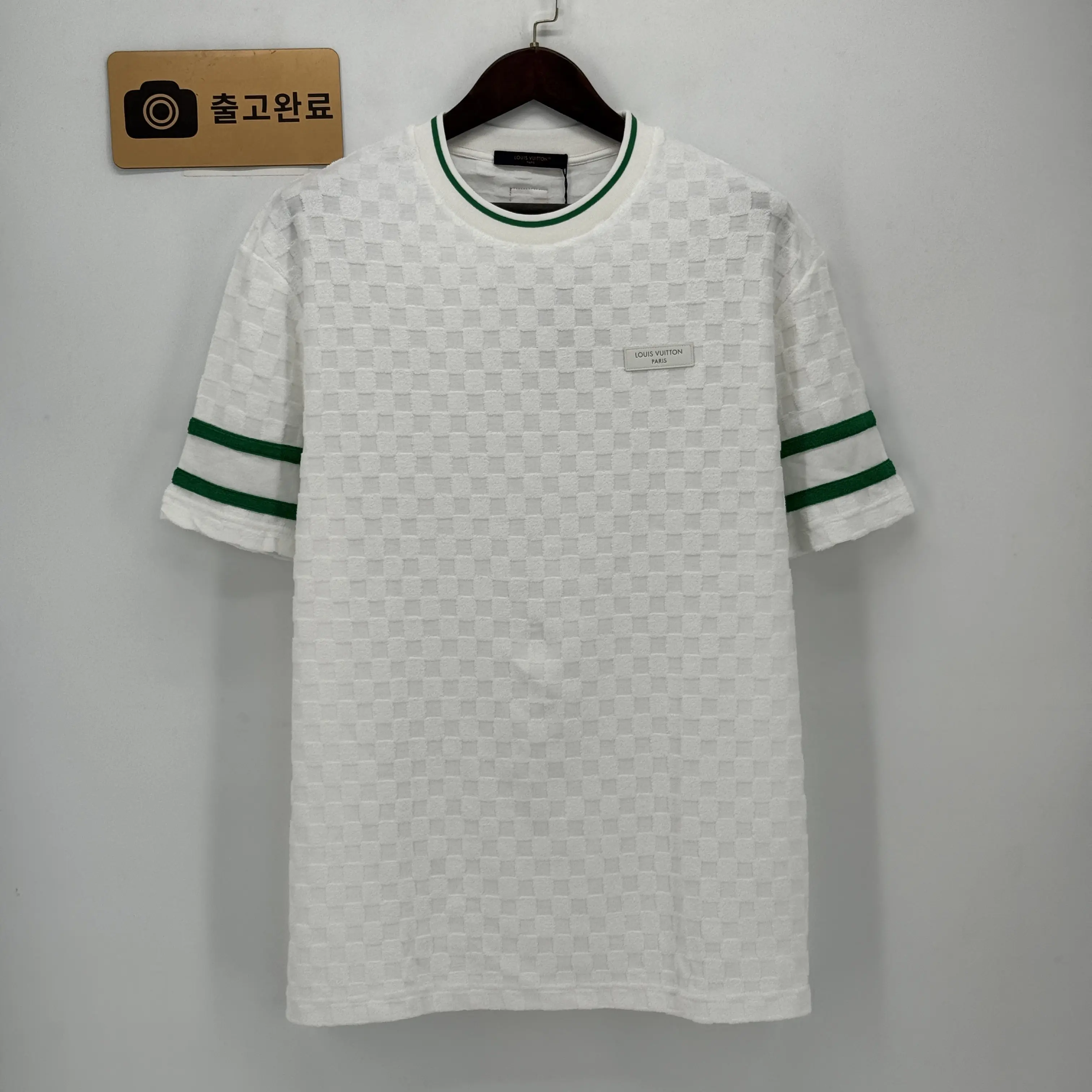 루이비통 LV 체크 패턴 테리 자카드 반팔 티셔츠 165070 검수사진 1