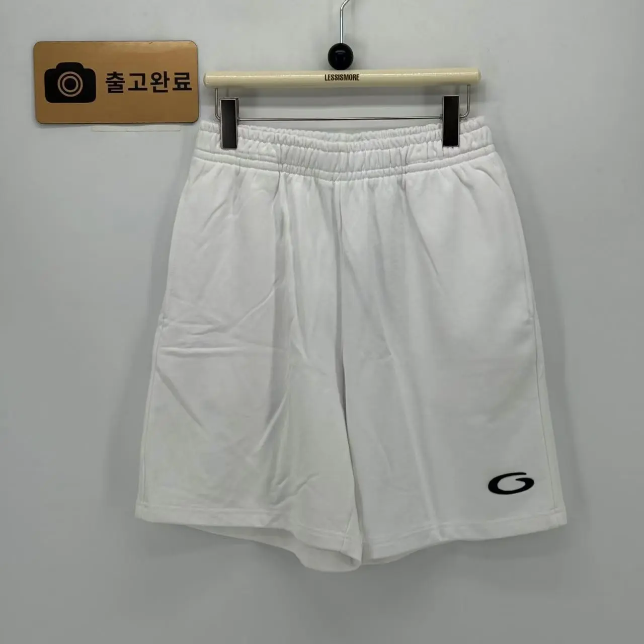 발렌시아가 원형 자수 코튼 반바지 남녀공용 검수사진 1