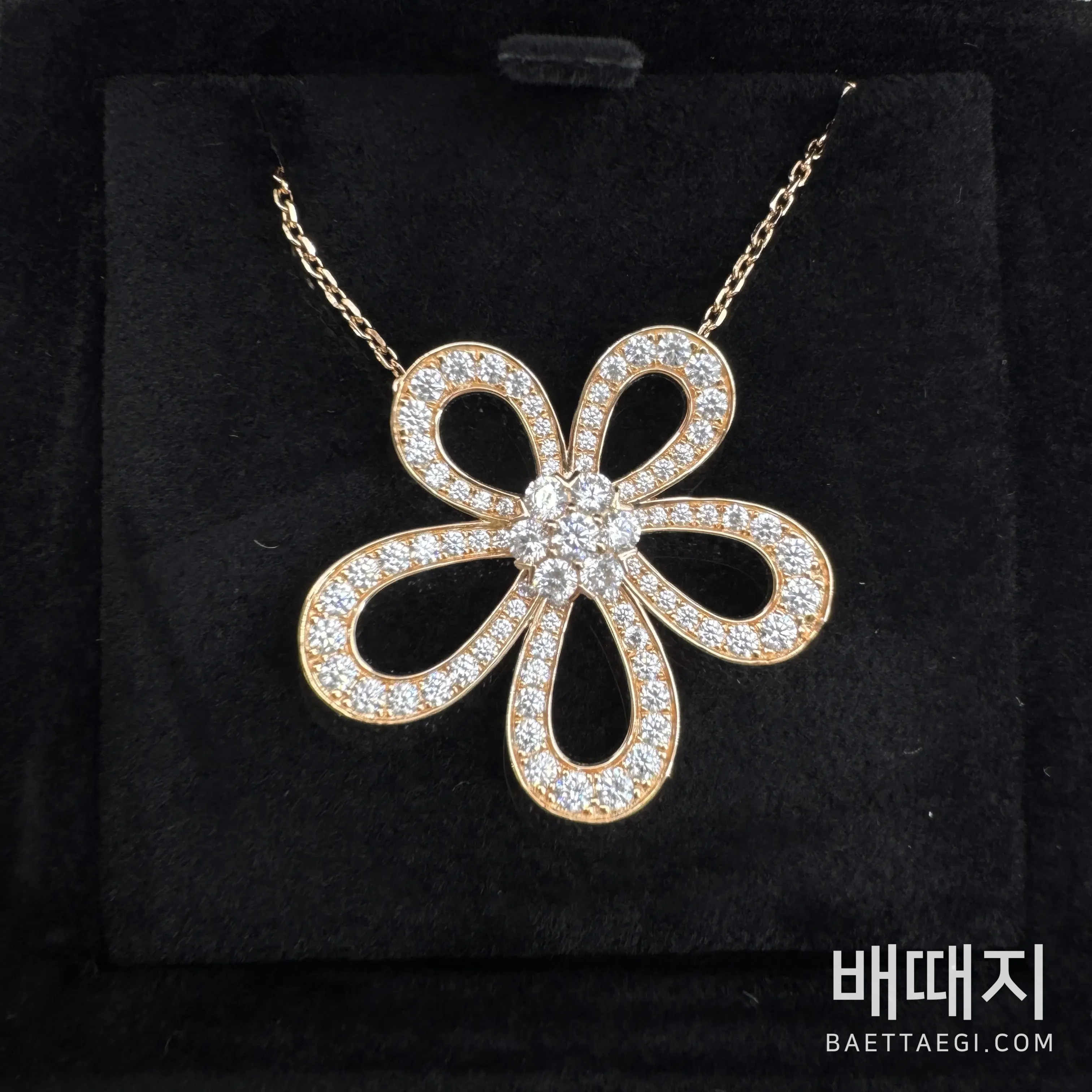 반클리프앤아펠 18k 골드 플로럴 다이아몬드 목걸이 63941 검수사진 3