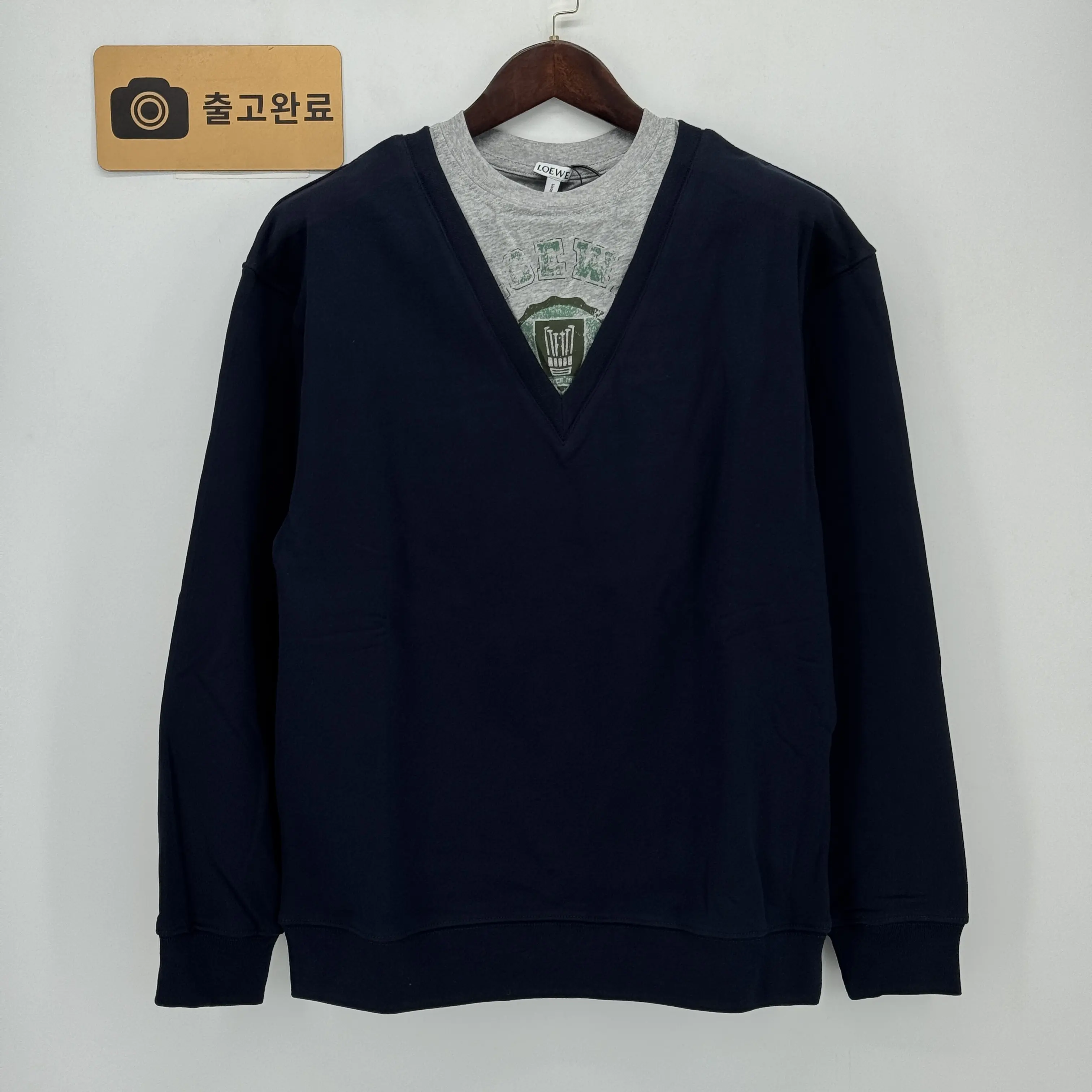 로에베 V넥 프린트 자수 니트 스웨트셔츠 157981 검수사진 1