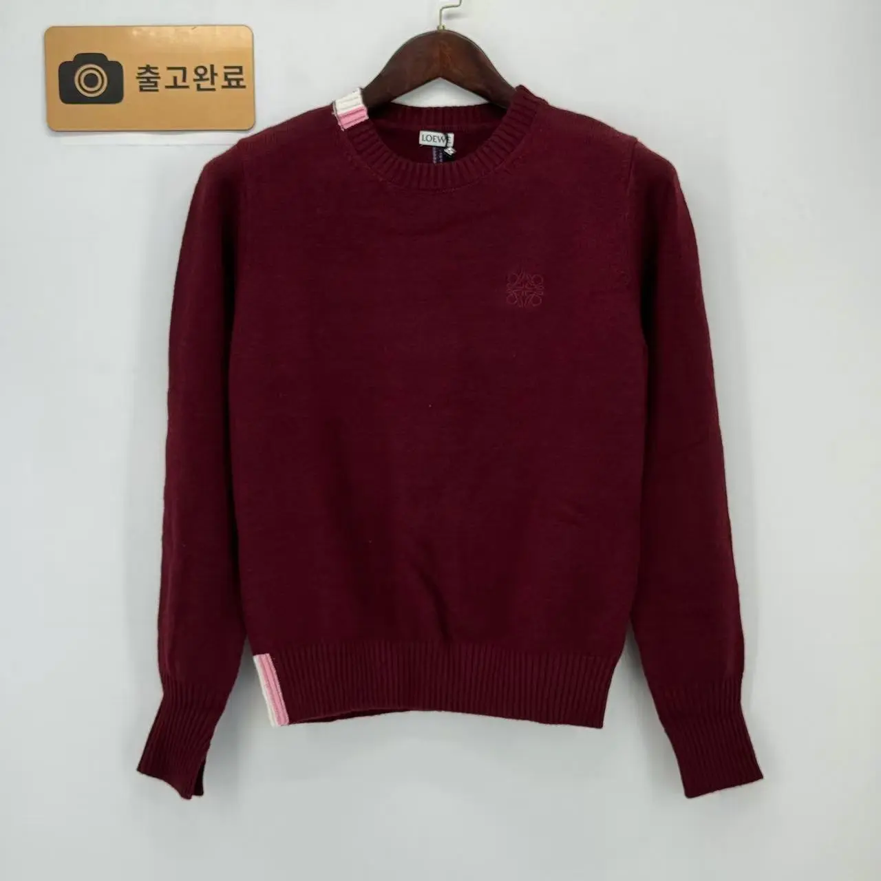 로에베 컬러 블록 라운드넥 니트 검수사진 1