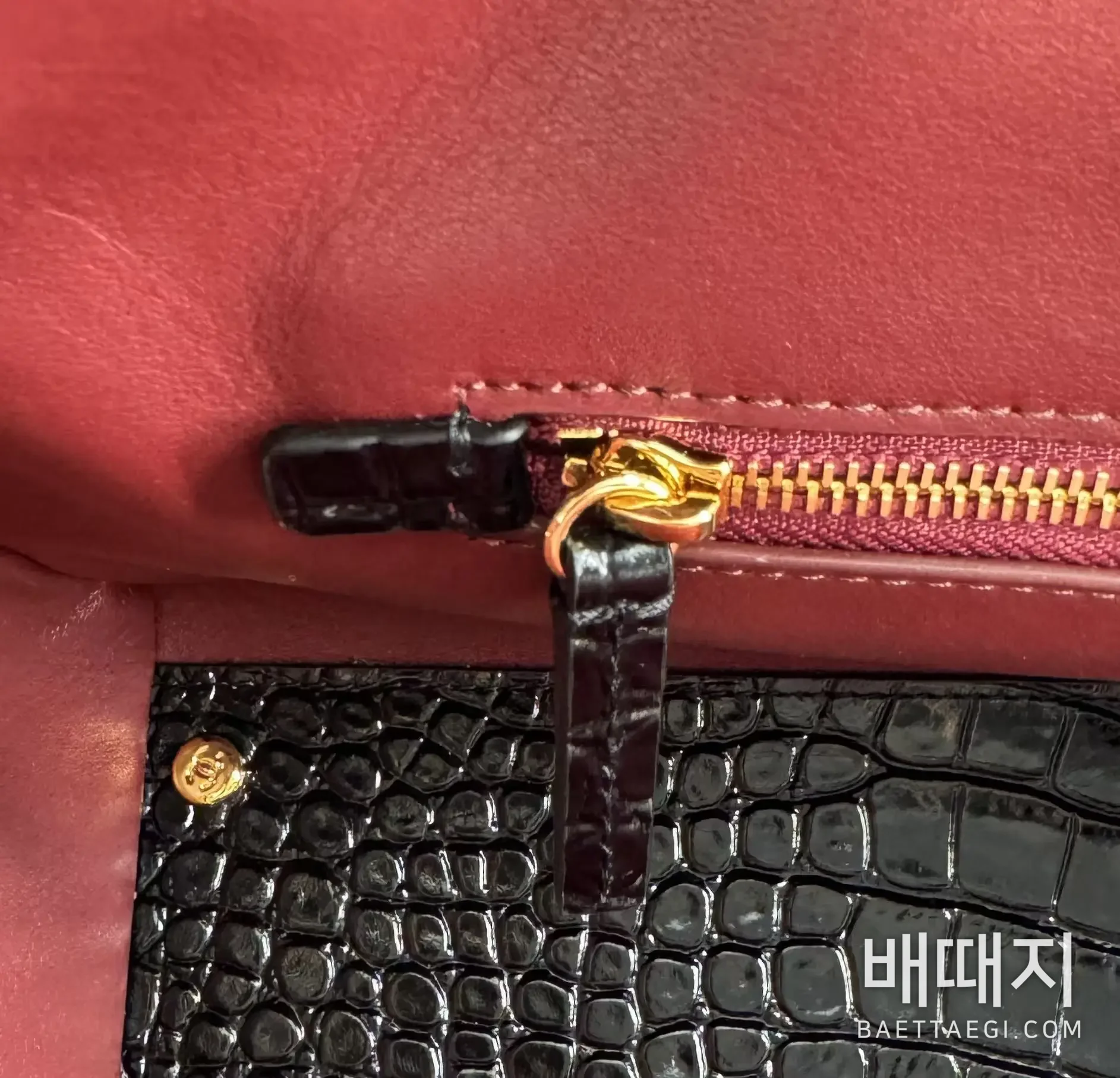샤넬 악어무늬 크루아송 쇼핑백 가방 193825 검수사진 14