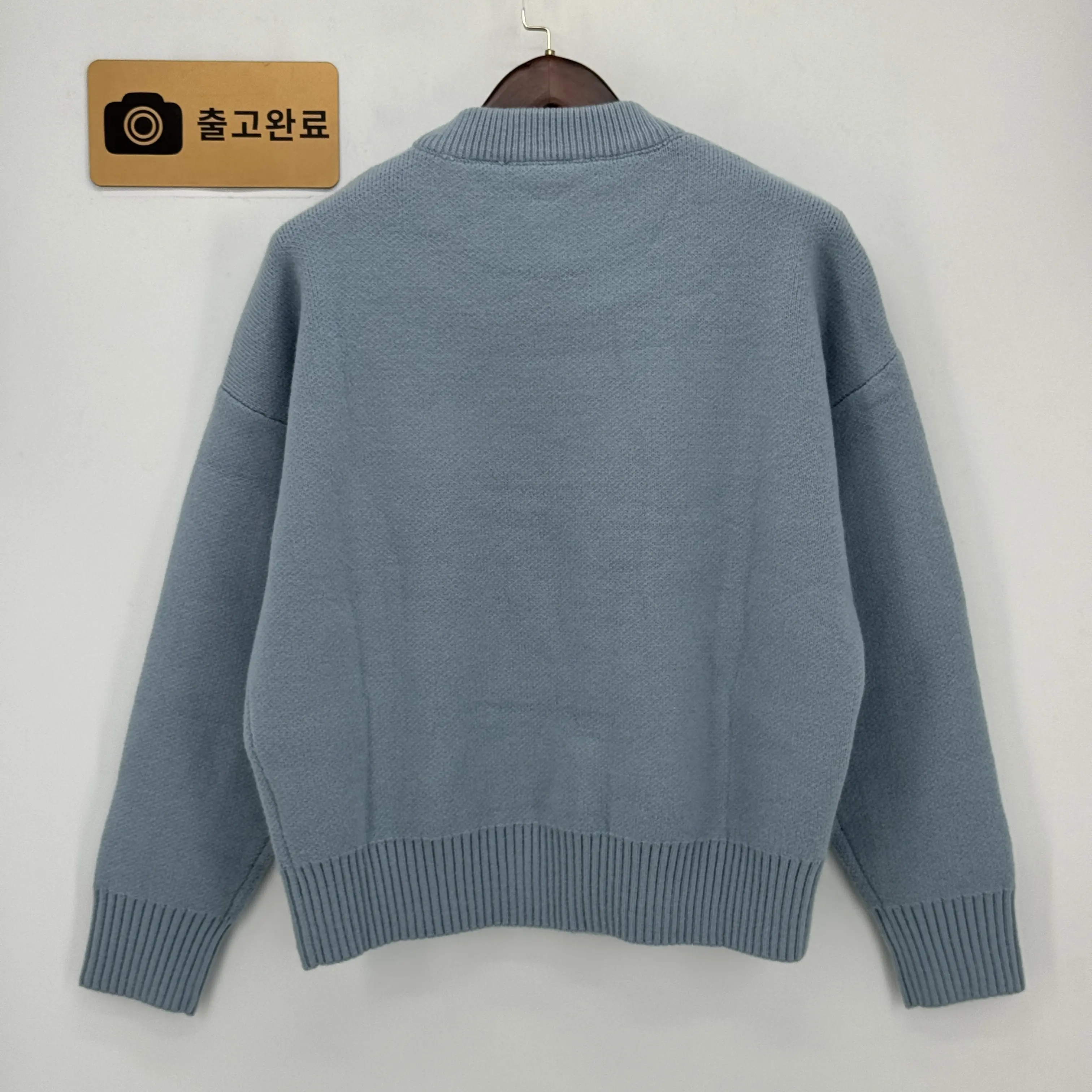 아미 하트 자카드 알파카 울 크루넥 스웨터 170234 검수사진 6