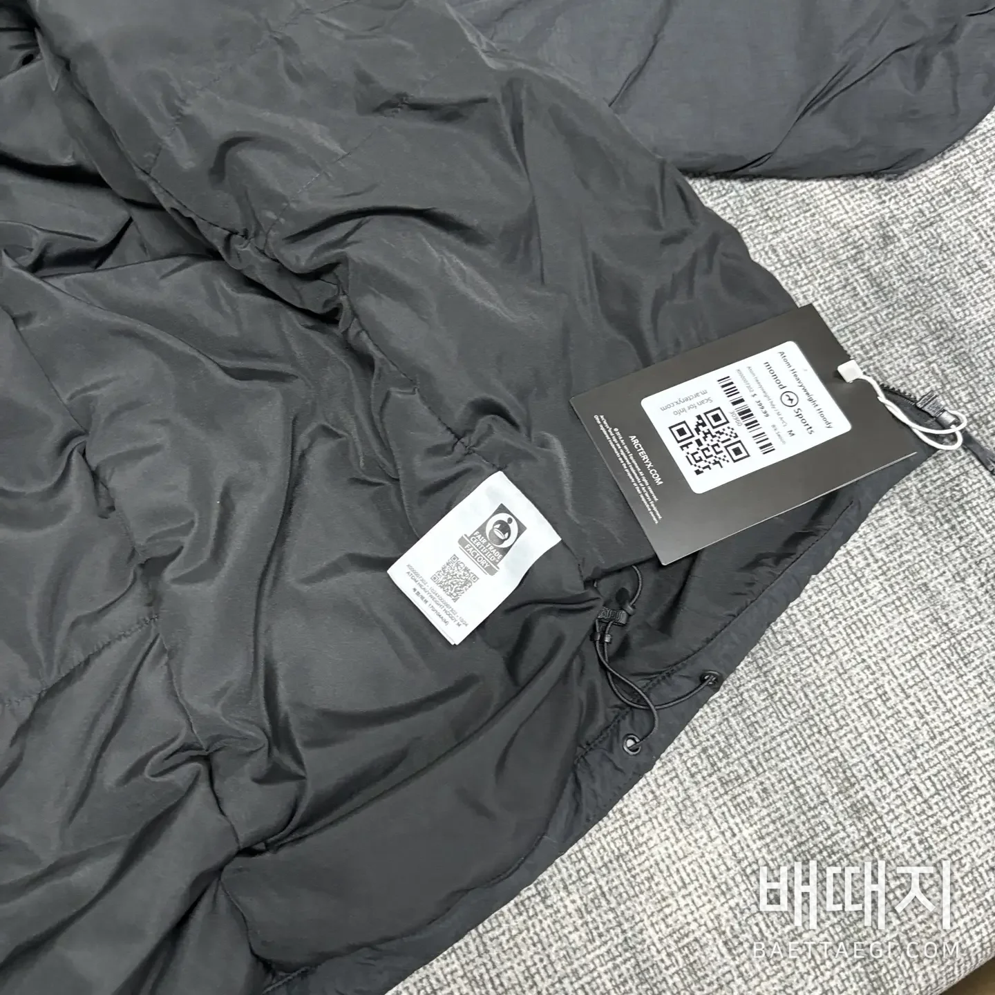 아크테릭스 [TZ] 아톰 LT 후디 2.0 블랙 200179 Arc'teryx Atom LT Hoodie 2.0 검수사진 4