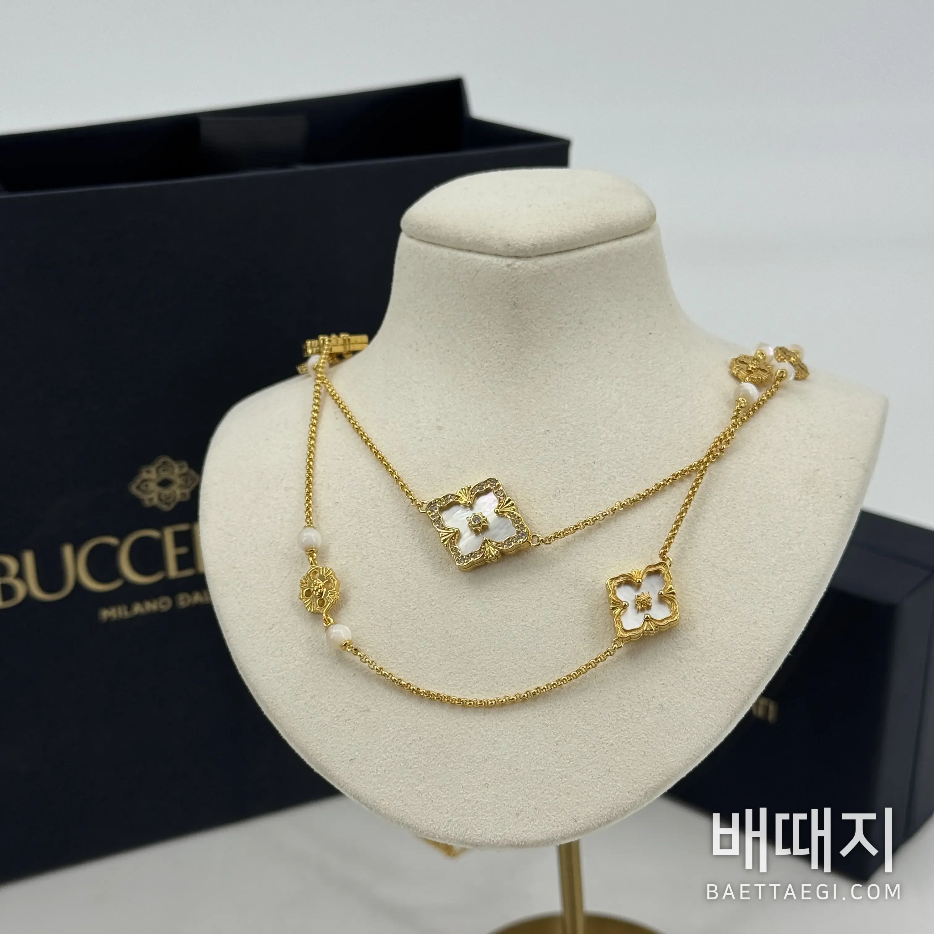 부첼라티 고디스 오페라 하트 롱 플라워 세터 진주 목걸이 64180 검수사진 2