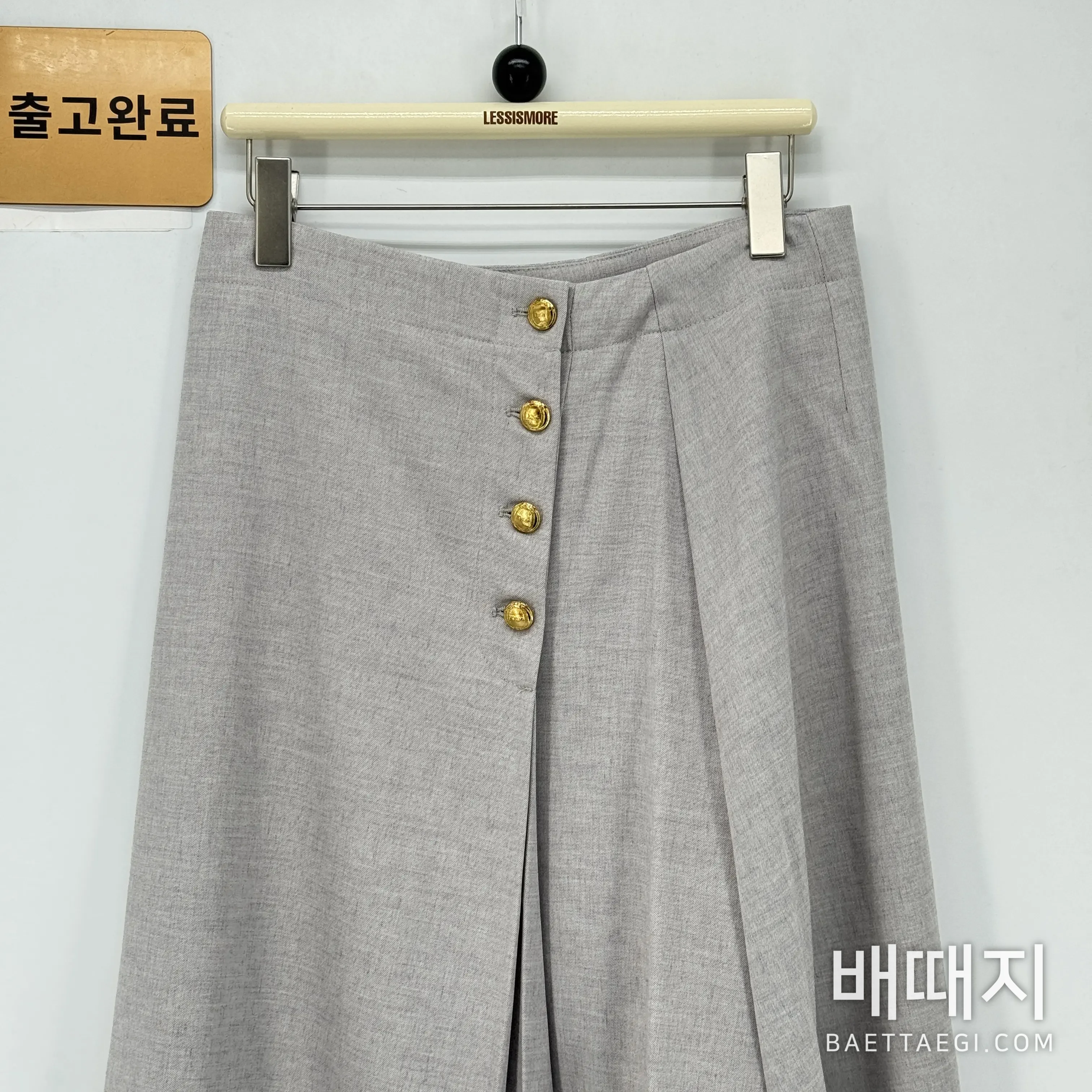 디올 골드 버튼 사이드 슬릿 A라인 미디 스커트 155967 검수사진 4