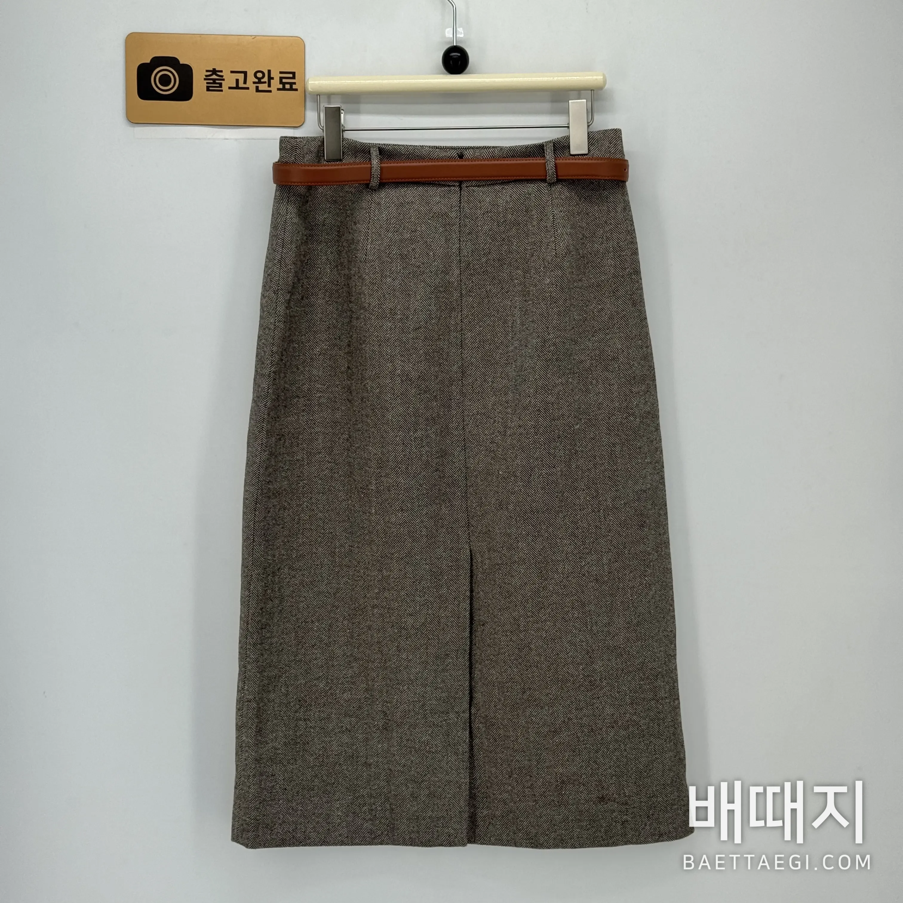 에르메스 벨트 장식 프린트 플랩 포켓 롱 스커트 163867 검수사진 6
