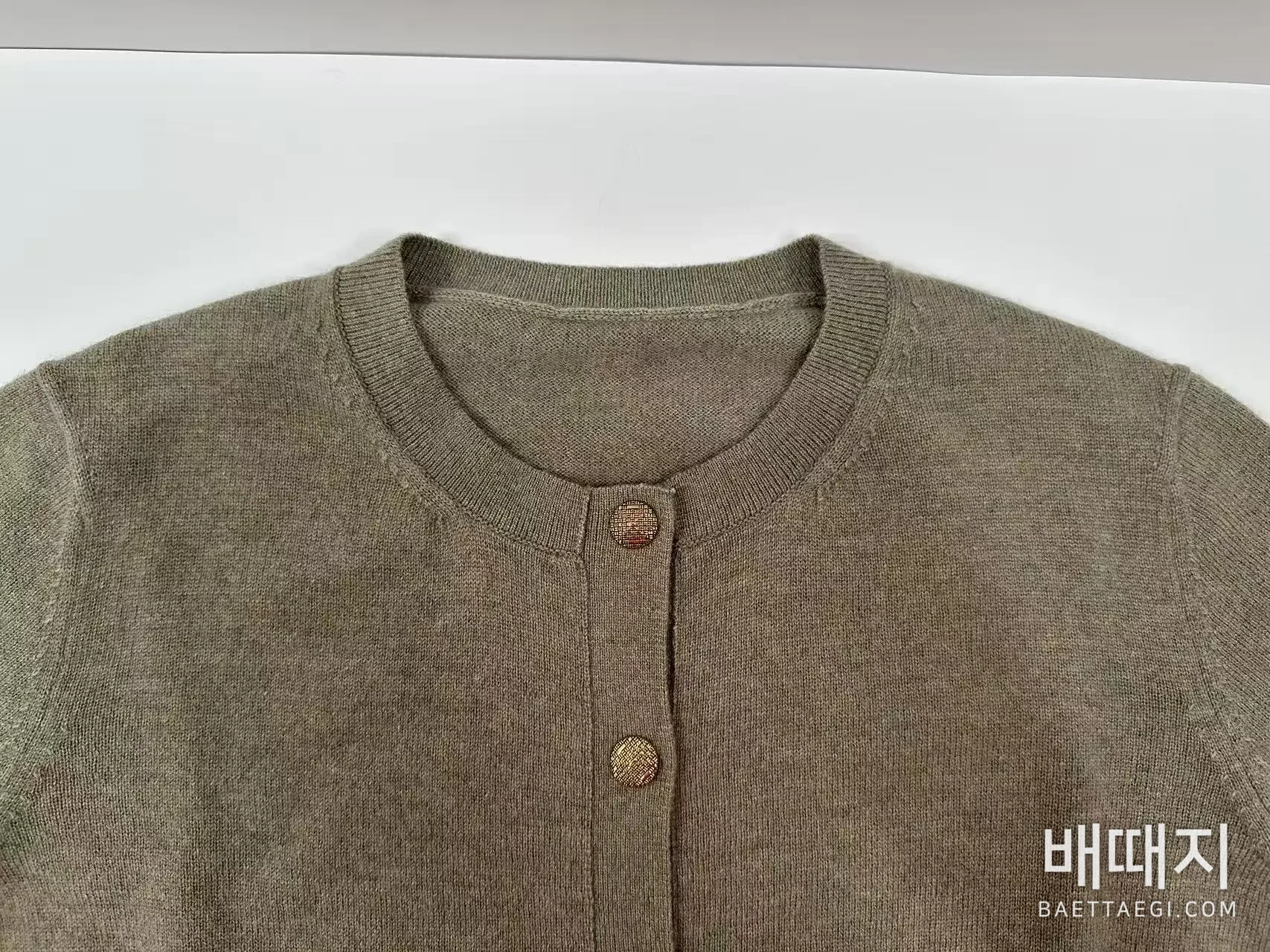 카키 니트가디건 검수사진 2