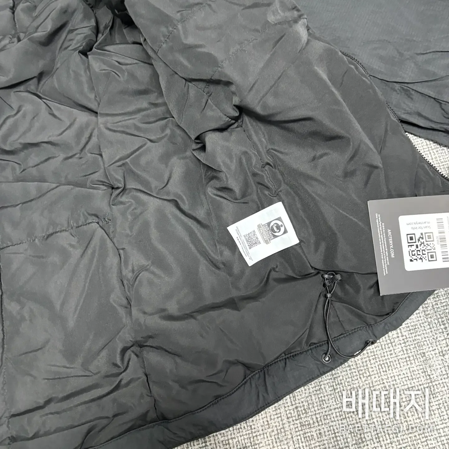 아크테릭스 [TZ] 아톰 LT 후디 2.0 블랙 200179 Arc'teryx Atom LT Hoodie 2.0 검수사진 4