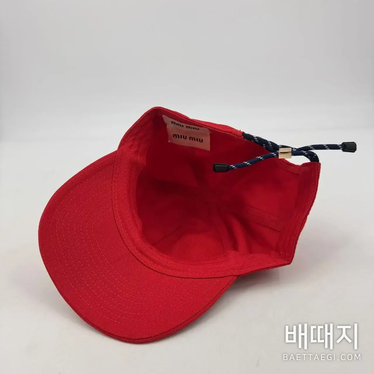 미우미우 자수 로고 베이스볼 캡 119550 검수사진 7