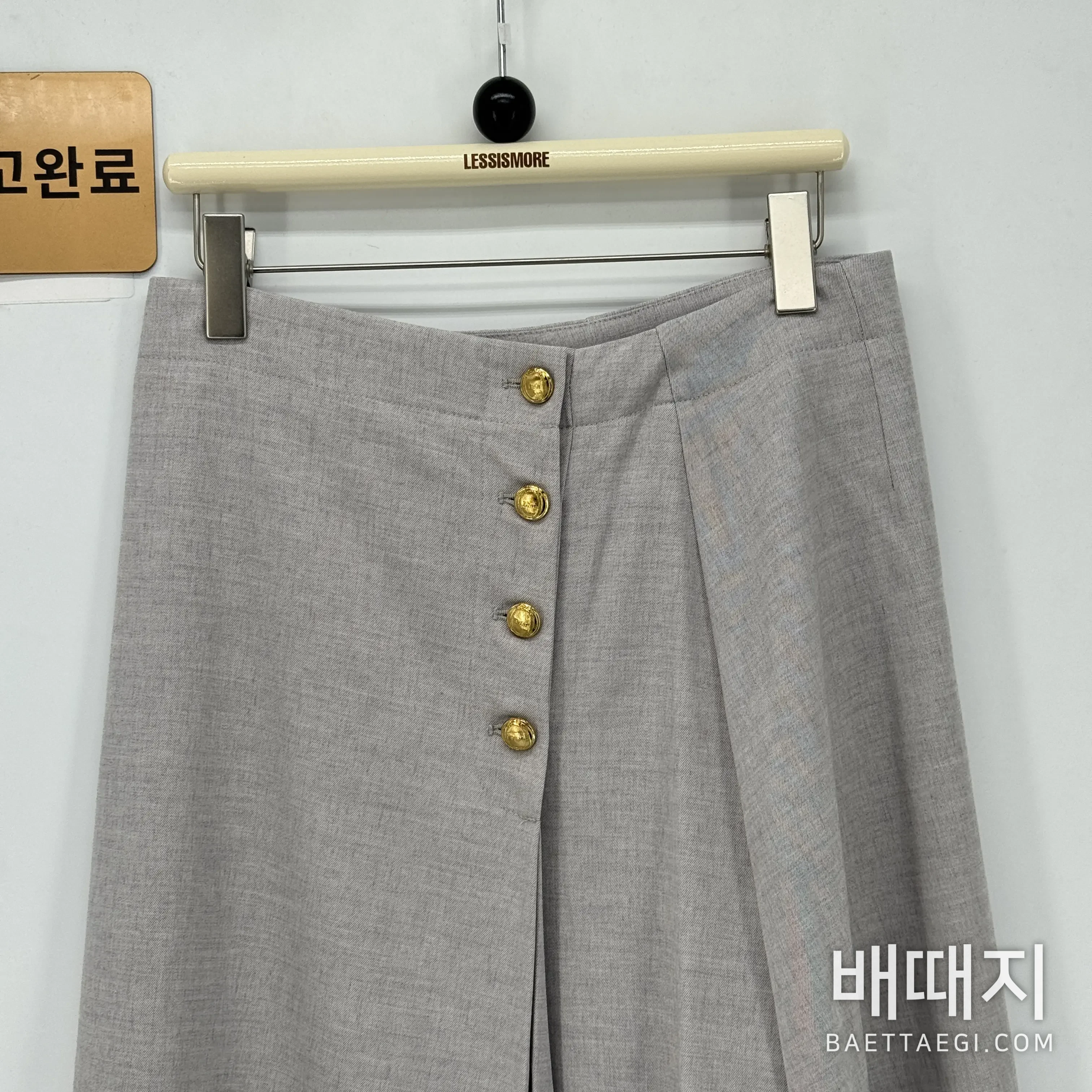 디올 골드 버튼 사이드 슬릿 A라인 미디 스커트 155967 검수사진 2