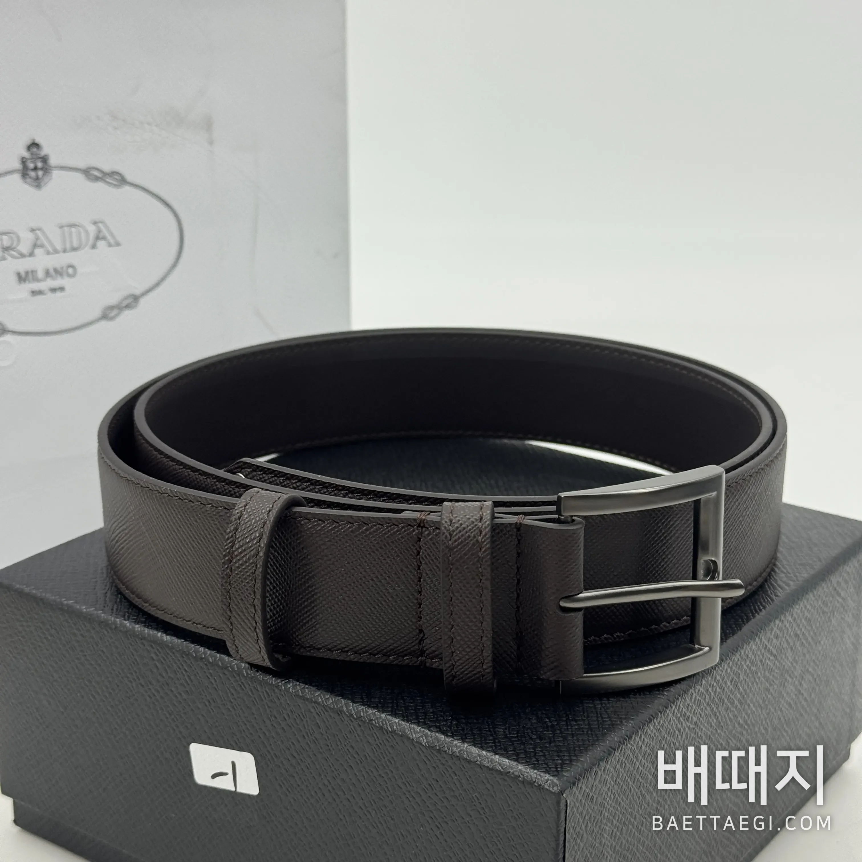 프라다 사피아노 가죽 33mm 남성 벨트 179407 검수사진 7