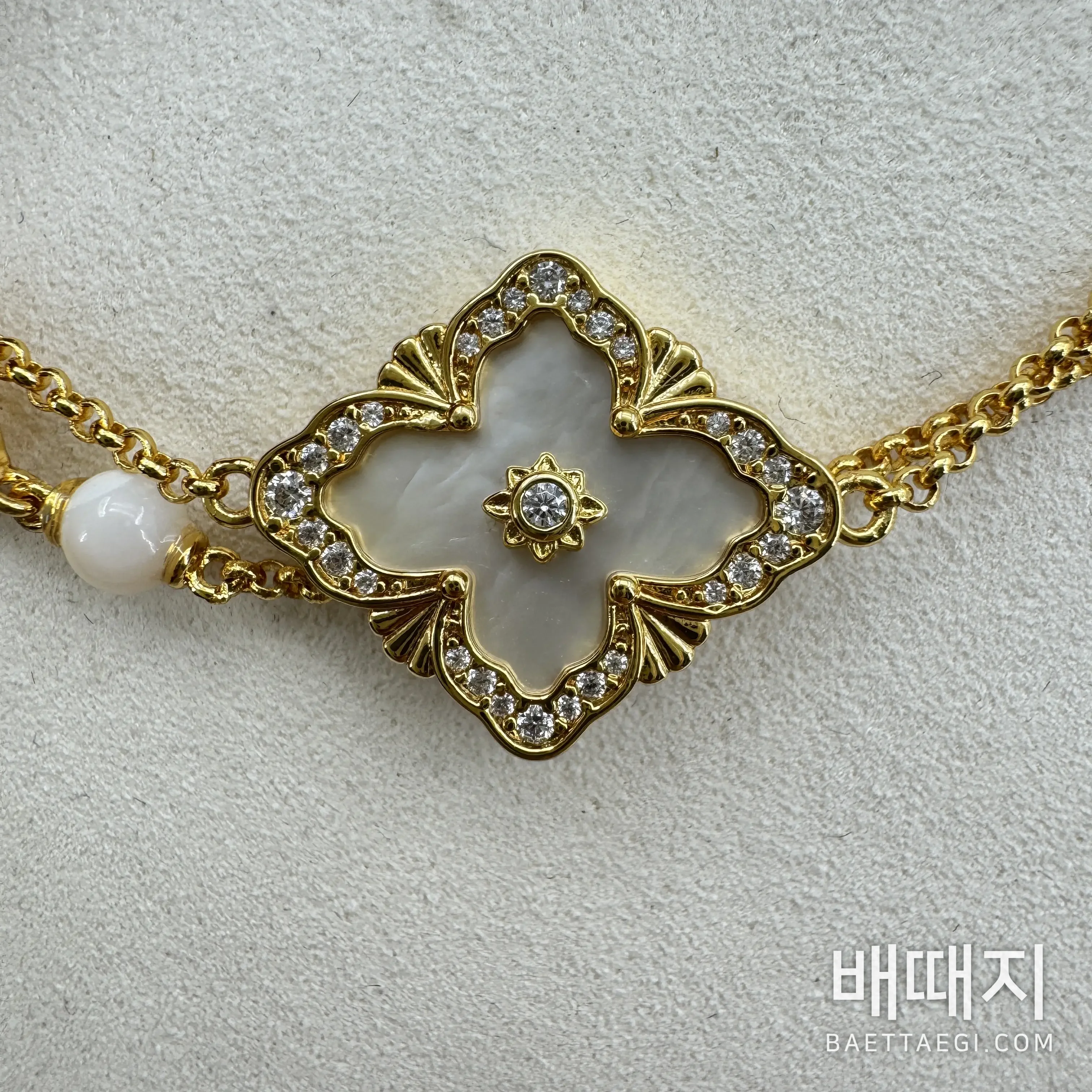부첼라티 고디스 오페라 하트 롱 플라워 세터 진주 목걸이 64180 검수사진 5