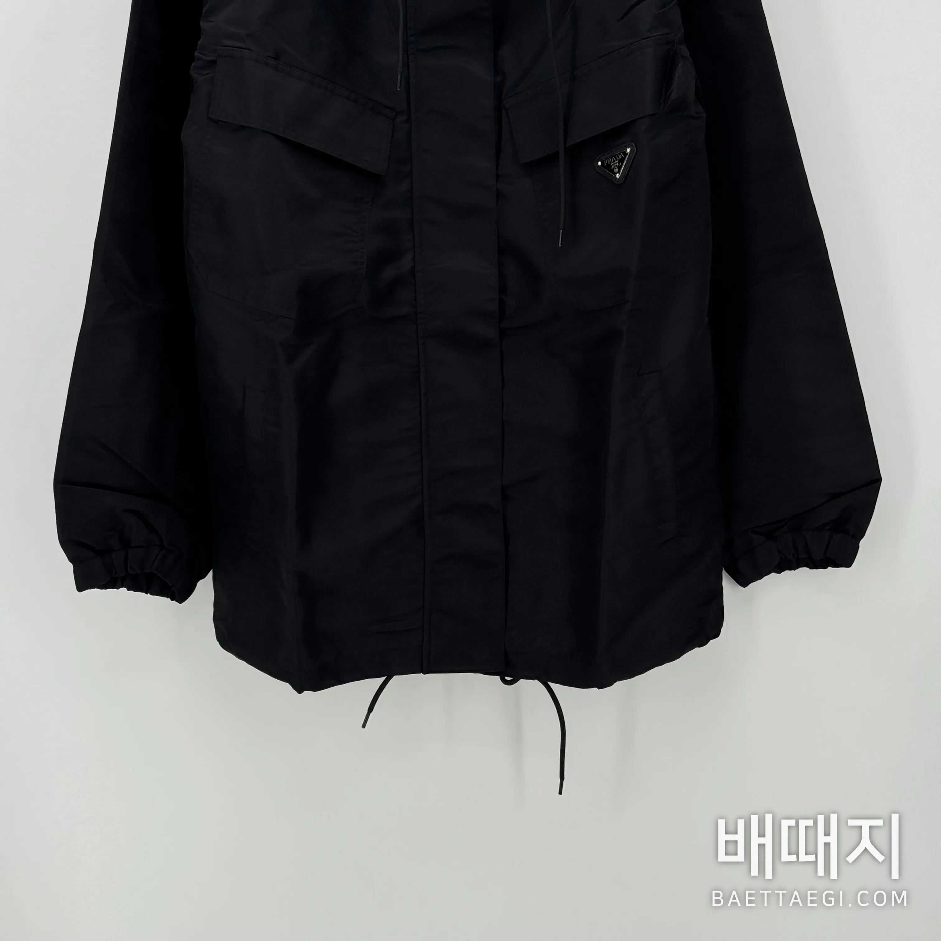 프라다 후드 허리 조절 여성 자켓 검수사진 2