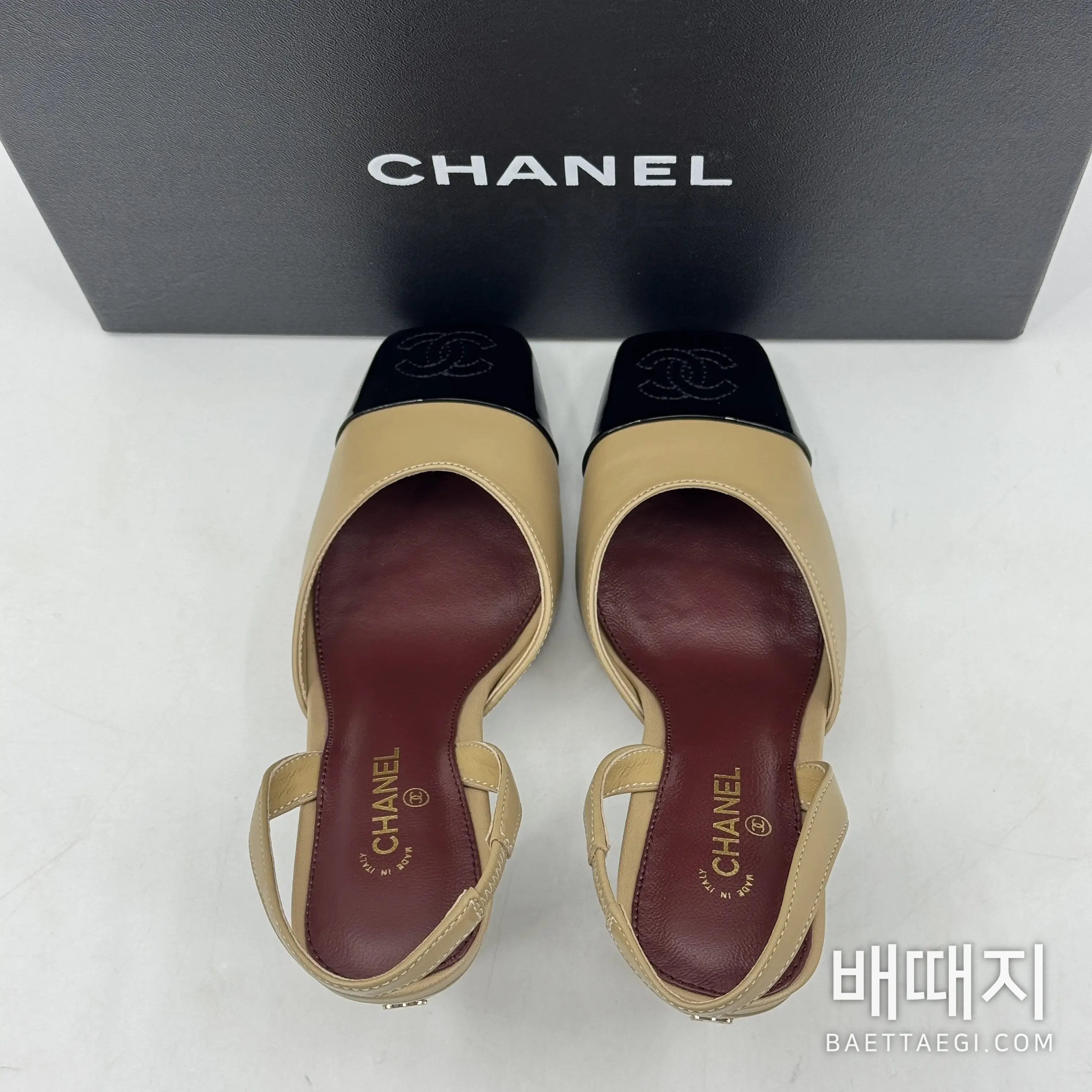 샤넬 플랫 여성 가죽 더블 C 로고 188064 검수사진 6