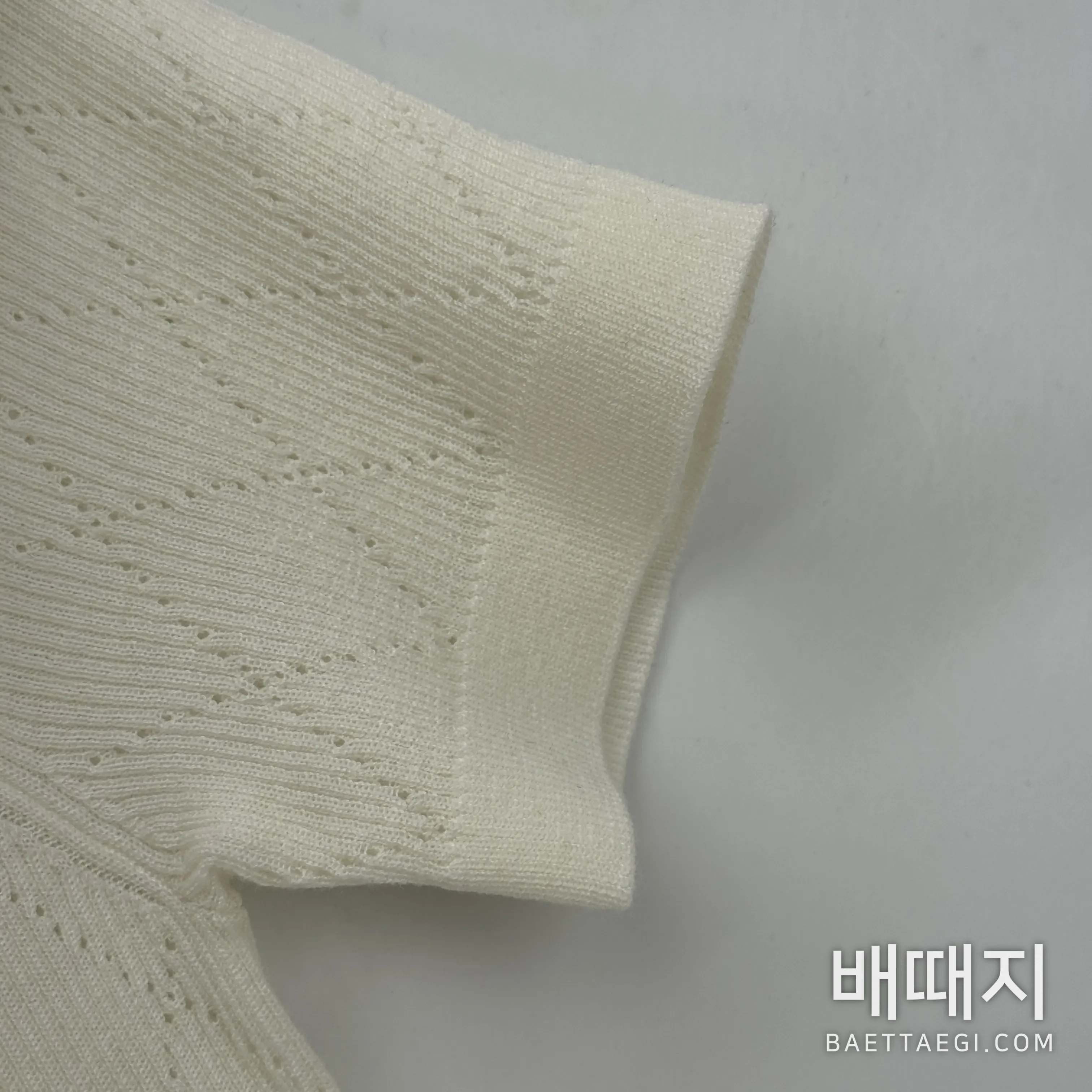 샤넬 다이아몬드 장식 여성 반팔 니트 티셔츠 41634 검수사진 6