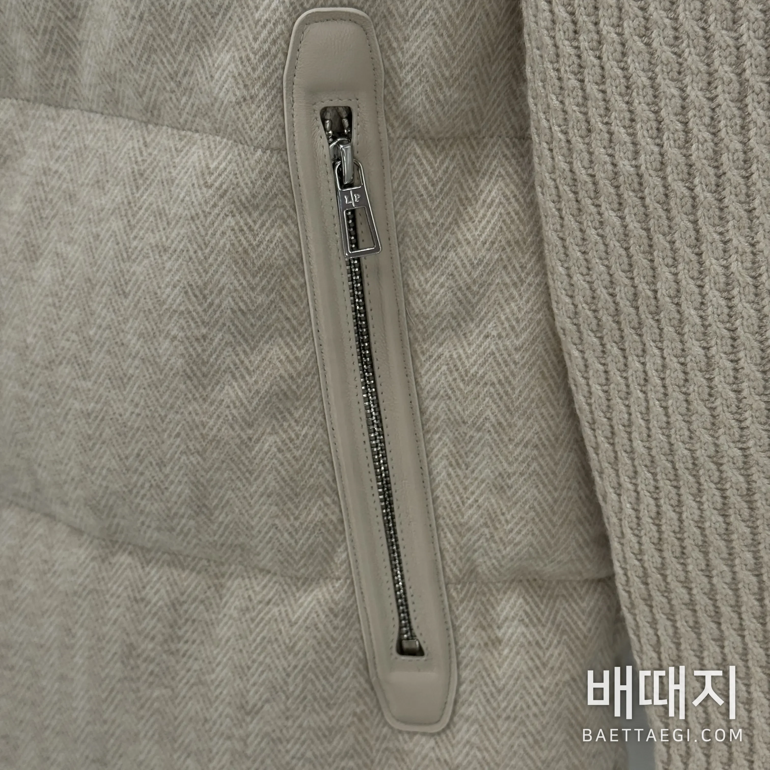 로로피아나 캐시미어 울 니트 구스 다운 남성 패딩 196238 검수사진 5