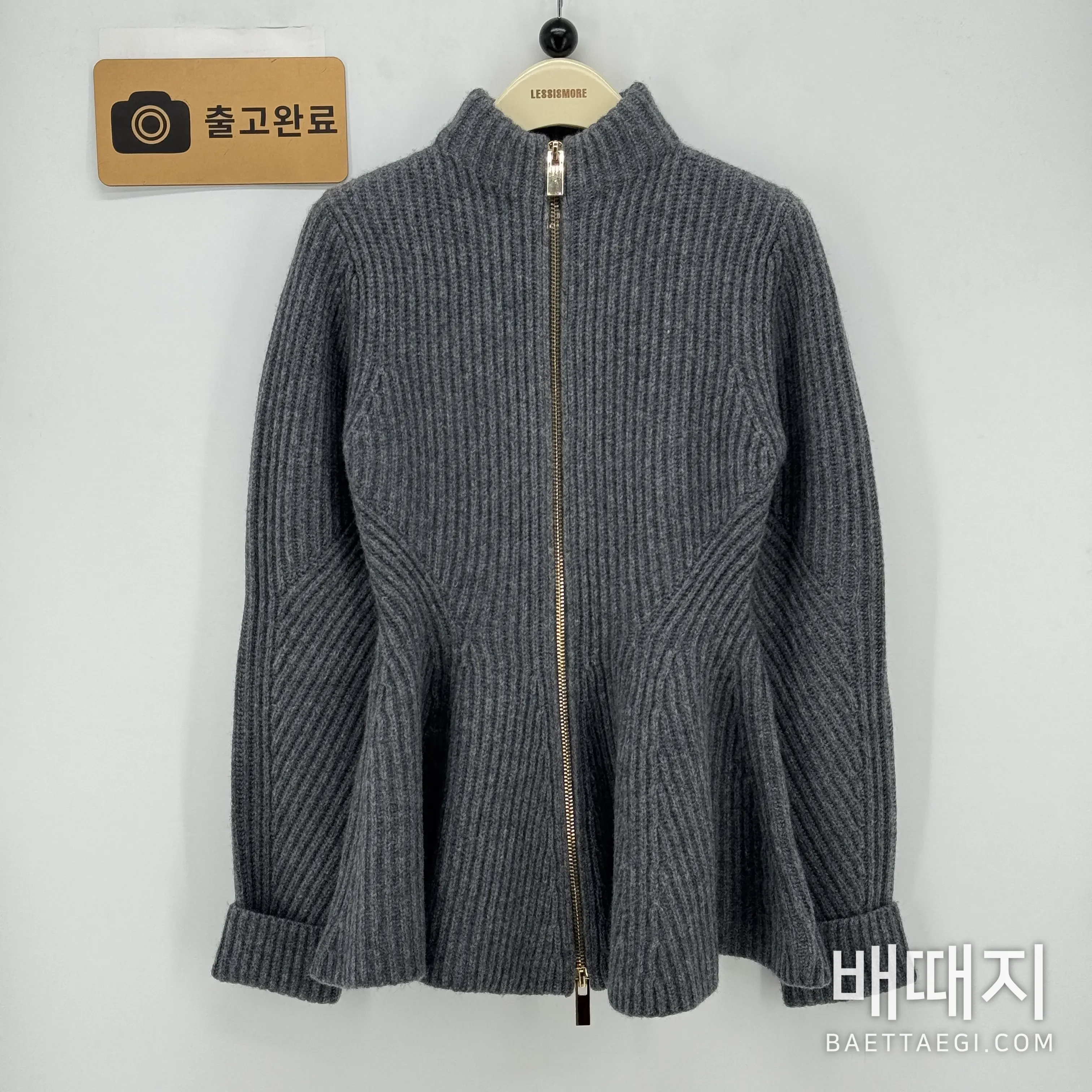 알라이아 허리 강조 울 더블 지퍼 여성 자켓 검수사진 1