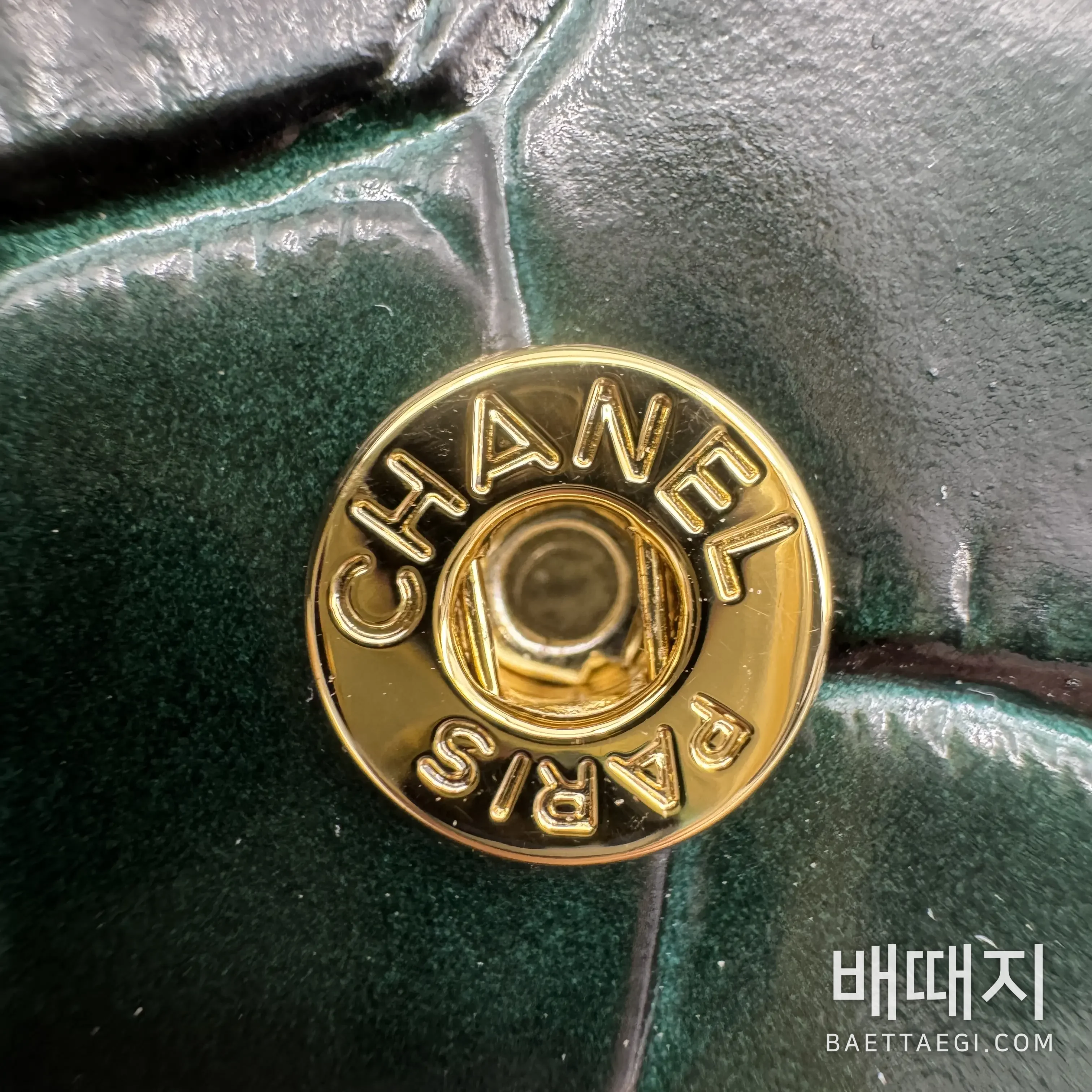샤넬 그린 크로코다일 카드홀더 지갑 150005 검수사진 6