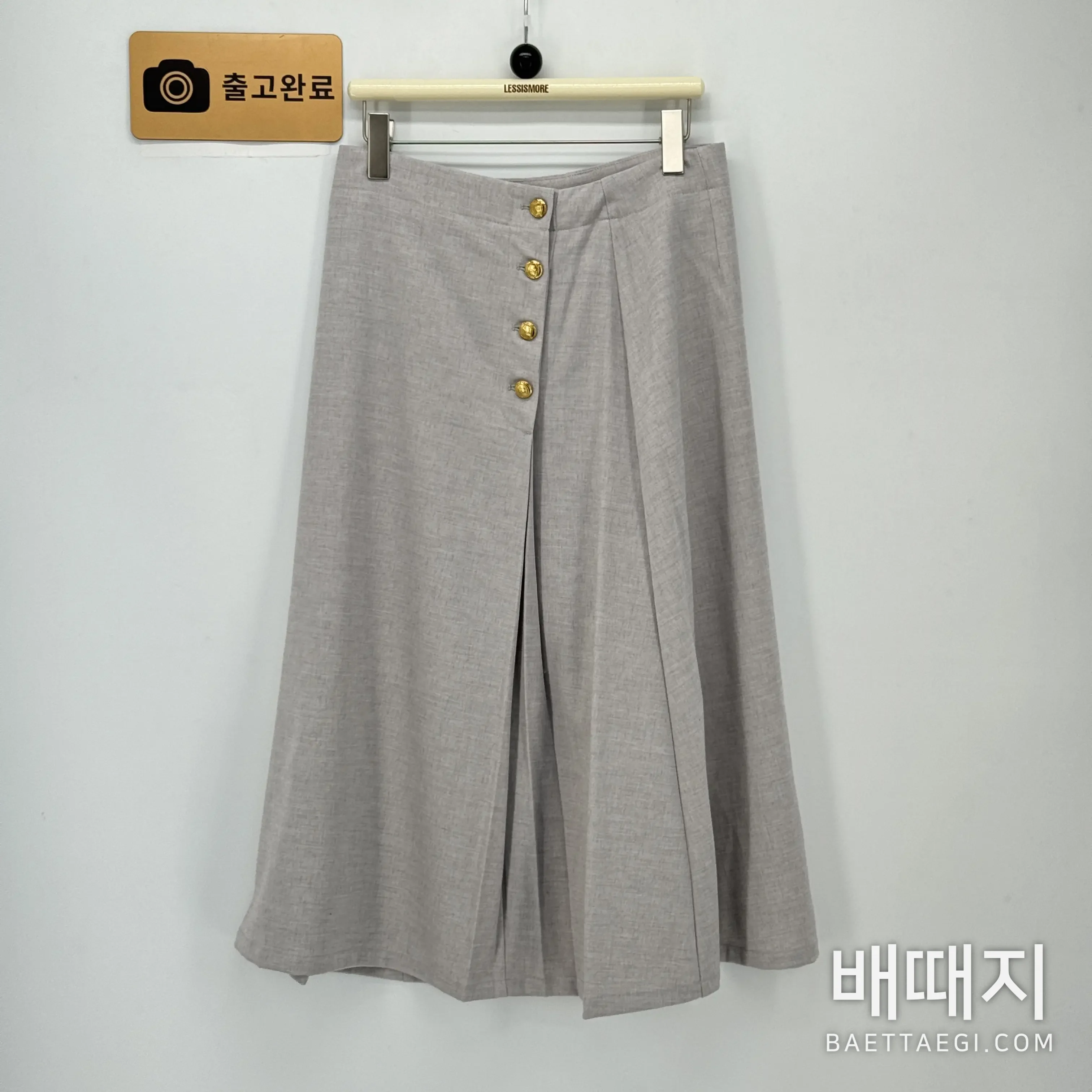 디올 골드 버튼 사이드 슬릿 A라인 미디 스커트 155967 검수사진 1