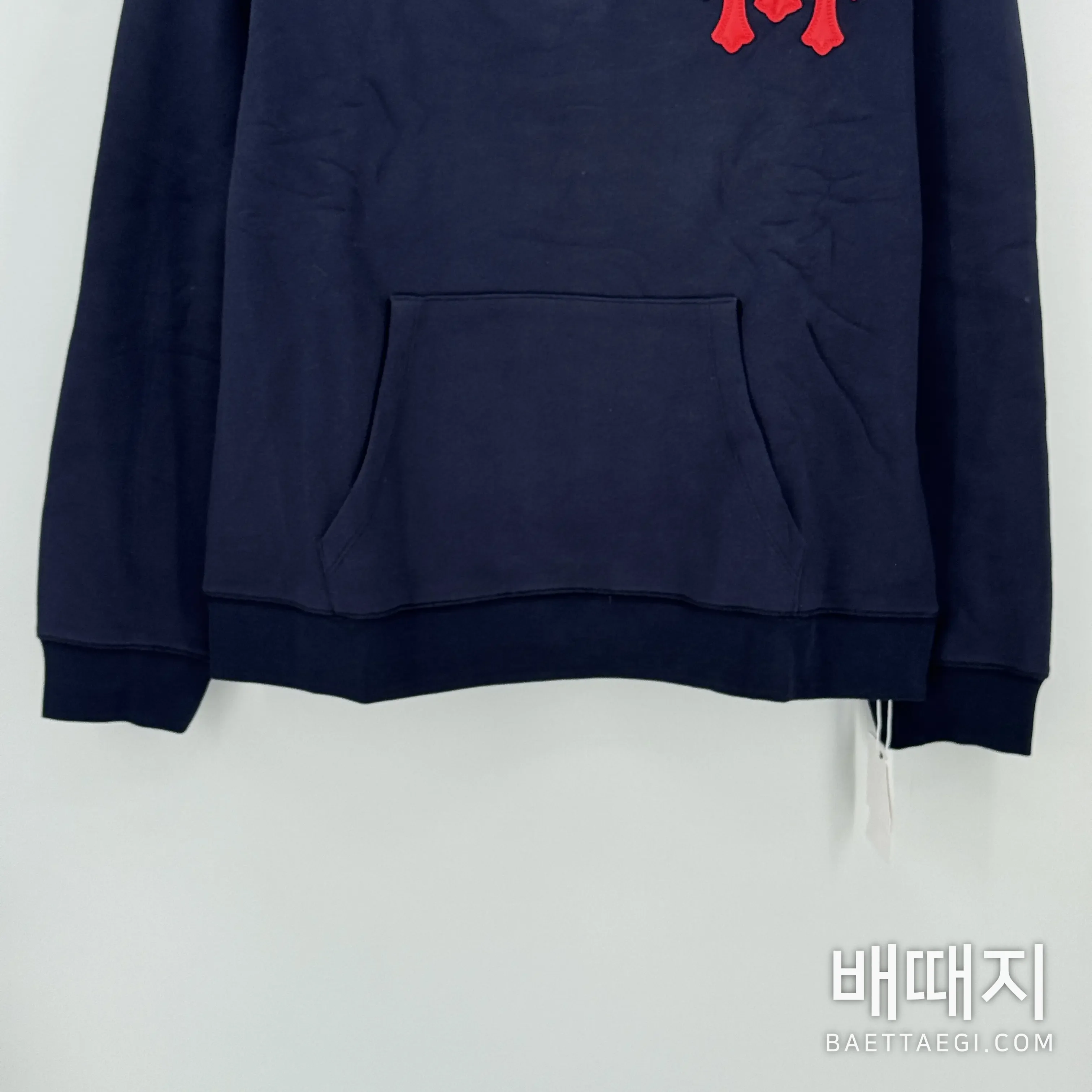 크롬하츠 스리컬러 크로스 양가죽 하프 집업 후드 검수사진 2