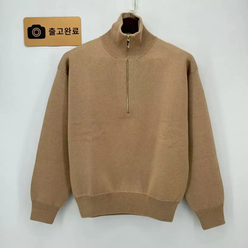 샤넬 하프 지퍼 터틀넥 여성 니트 142670