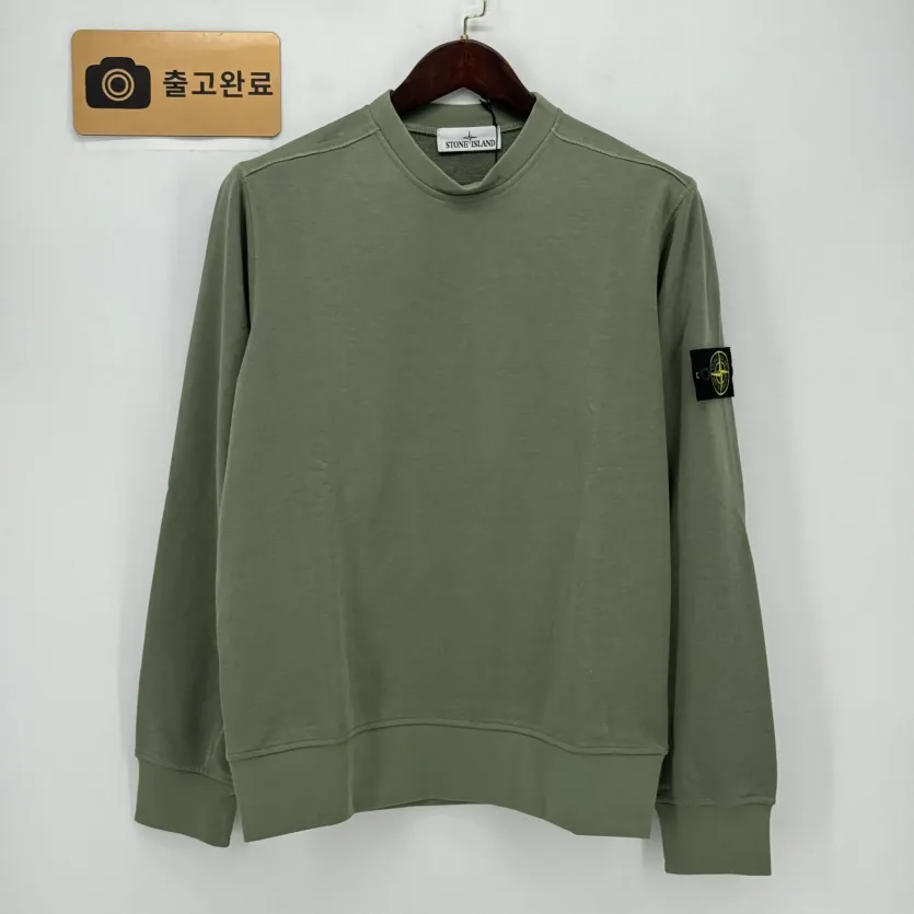 스톤 아일랜드 오가닉 코튼 플리스 크루넥 스웨트셔츠