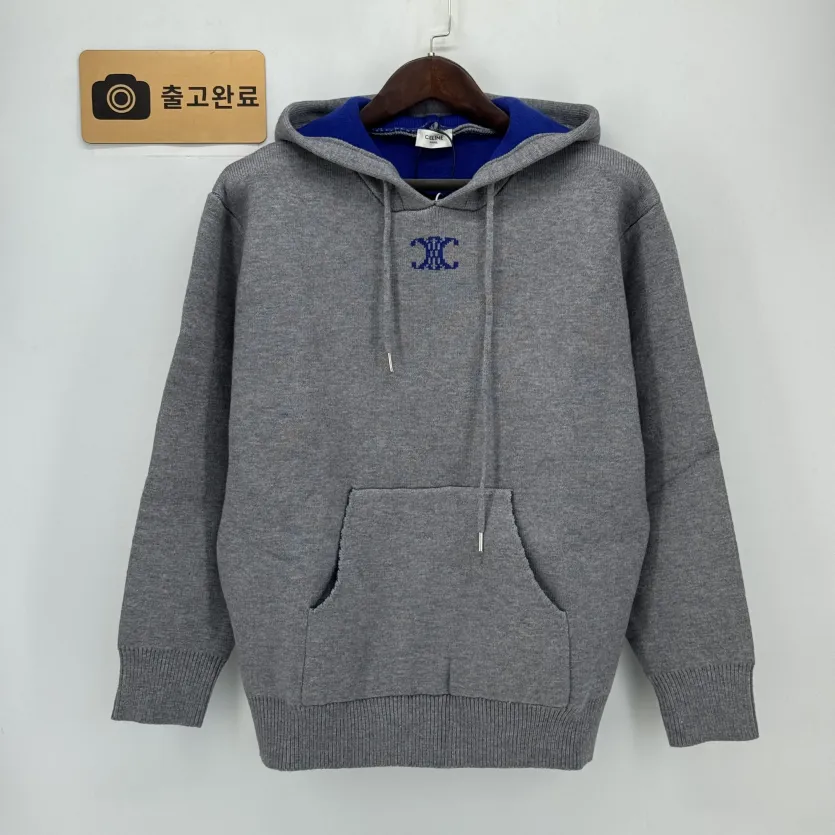 셀린느 울 캐시미어 혼방 남성 후드 그레이 53257