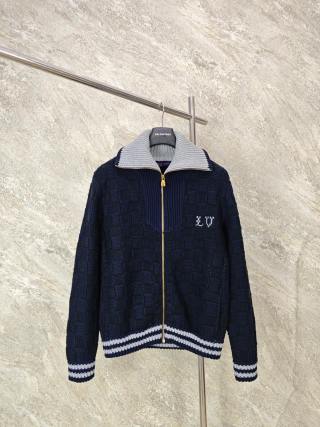 루이비통 로고 자수 집업 가디건 남녀공용 10914 Louis Vuitton