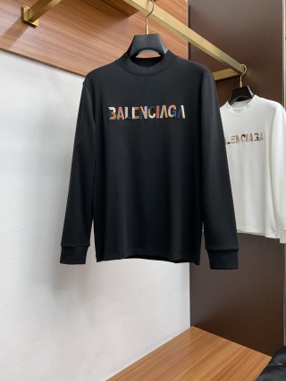 발렌시아가 코튼 슬림핏 라운드넥 긴팔 티셔츠 남성 10979 Balenciaga Long Sleeve