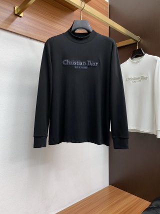 디올 코튼 슬림핏 라운드넥 긴팔 티셔츠 남성 11064 Dior Long Sleeve