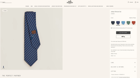 에르메스 넥타이 112264 Hermes Accessories