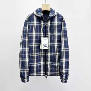 버버리 프린트 체크 오버핏 후드집업 남성 11441 Burberry