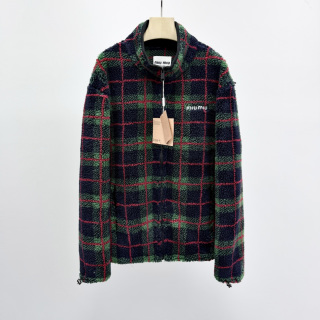 미우미우 프린트 체크 집업 자켓 11486 Miu Miu