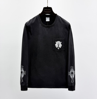 크롬하츠 로고 자수 프린트 긴팔 티셔츠 남녀공용 11488 Chrome Hearts Long Sleeve