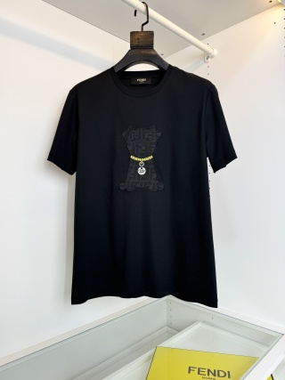 펜디 자수 패치 코튼 반팔 티셔츠 1333 Fendi T Shirt