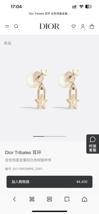 디올 귀걸이 134746 Dior Earrings
